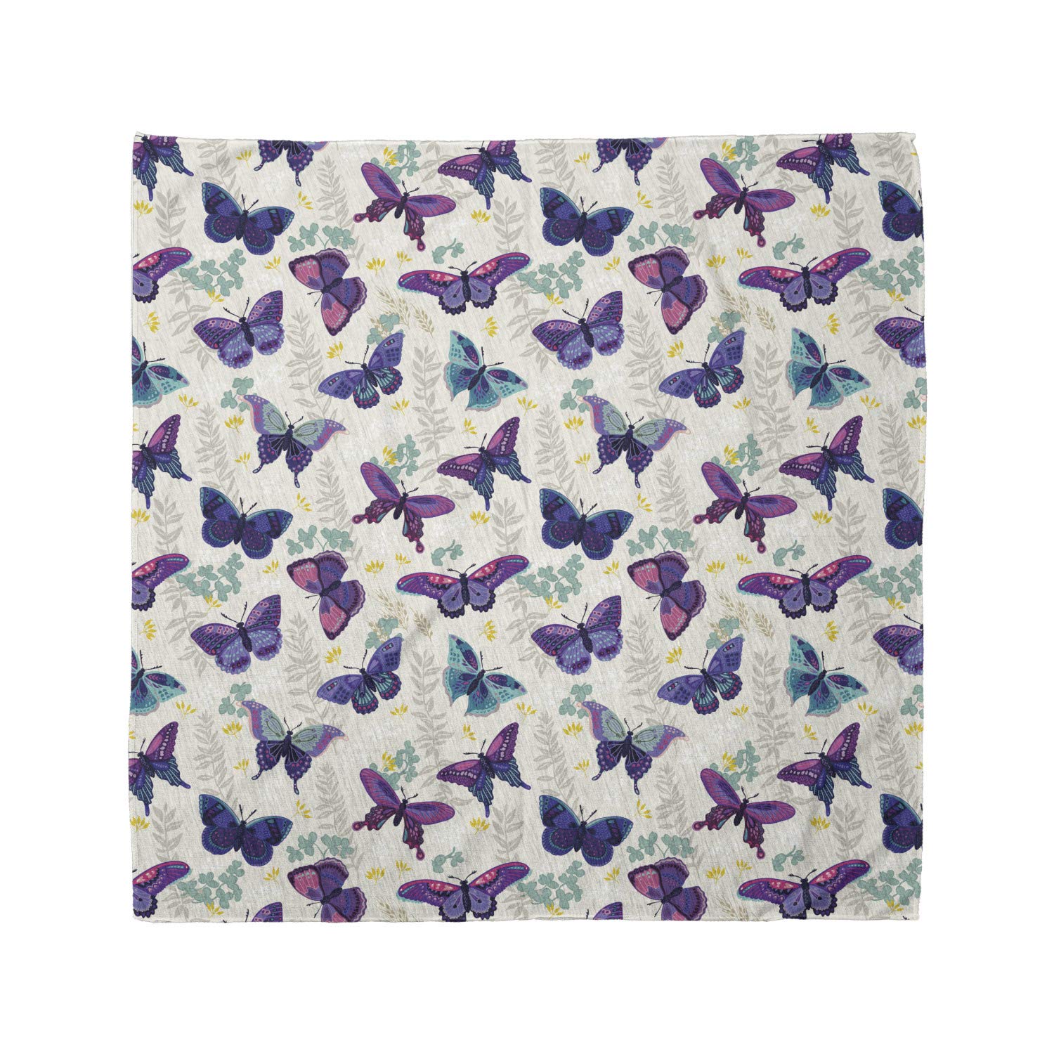 Ambesonne Butterfly Bandana - Stylish Unisex Head & Neck Scarf with Ornate Insect & Plant Design - Perfect for Outdoor Activities, Music Festivals & Fashion Accessories