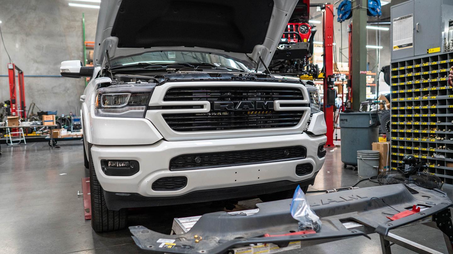 2019-2025 Ram 1500 SDHQ Built Behind the Grille LED Light Bar Mount Kit - Off-Road Lighting Upgrade for Enhanced Night Visibility