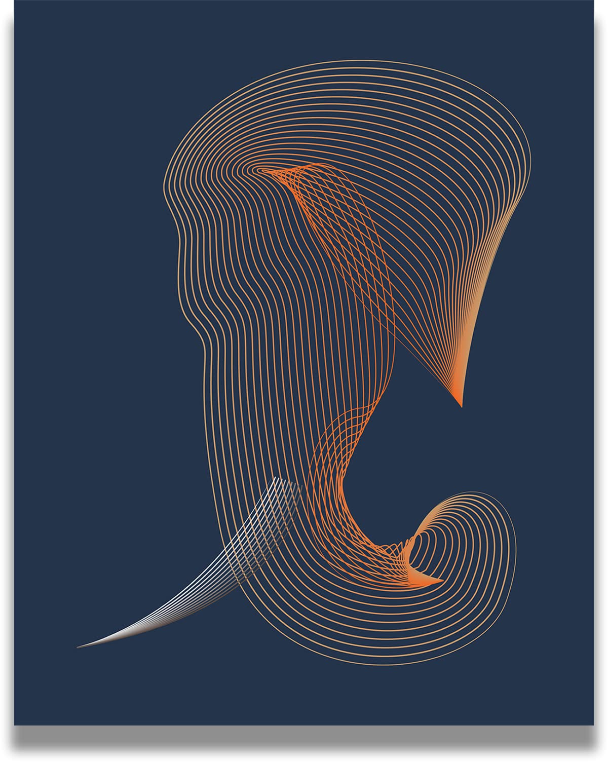 Govivo Moiré Elephant Wall Art Print - Minimalist Home Decor for Bathroom, Teen Room, Living Room - 11x14 Unframed Elephant Artwork for Men, Women & Kids - Perfect for Gifts, Nursery Decor & Office Wall Decor