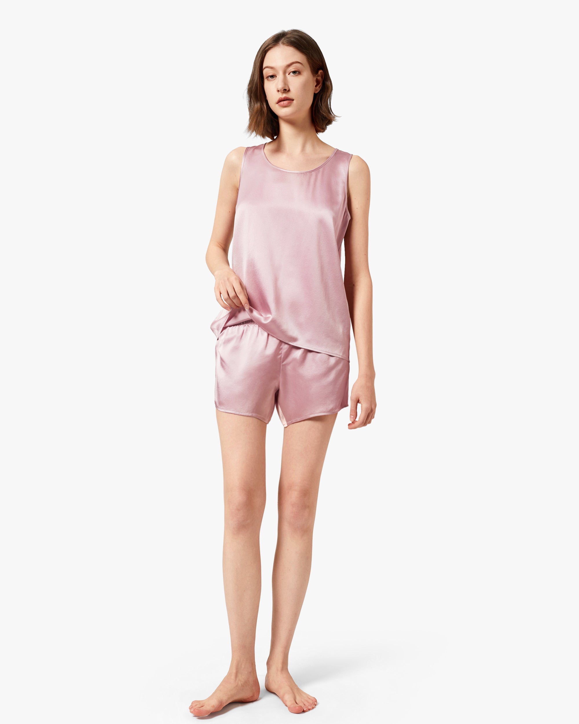 Soft & Breathable Silk Short Pajamas for Women - Comfortable Sleepwear for Summer Nights & Lounging at Home