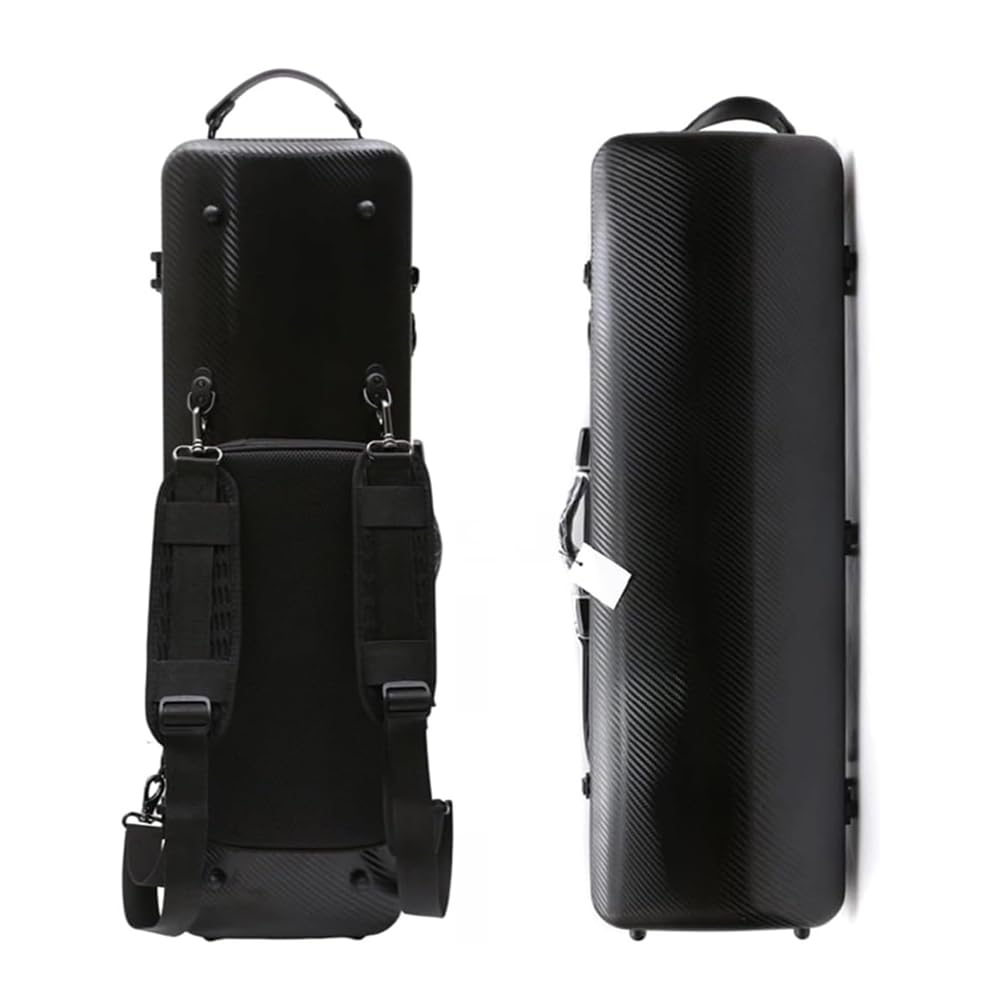 Premium 4/4 Full Size Carbon Fiber Violin Case - High Strength Hard Shell with Durable Handles, Backpack Straps & Music Sheet Pocket (Black, Buckle Lock) - Perfect for Professional Musicians, Travel & Music Lessons