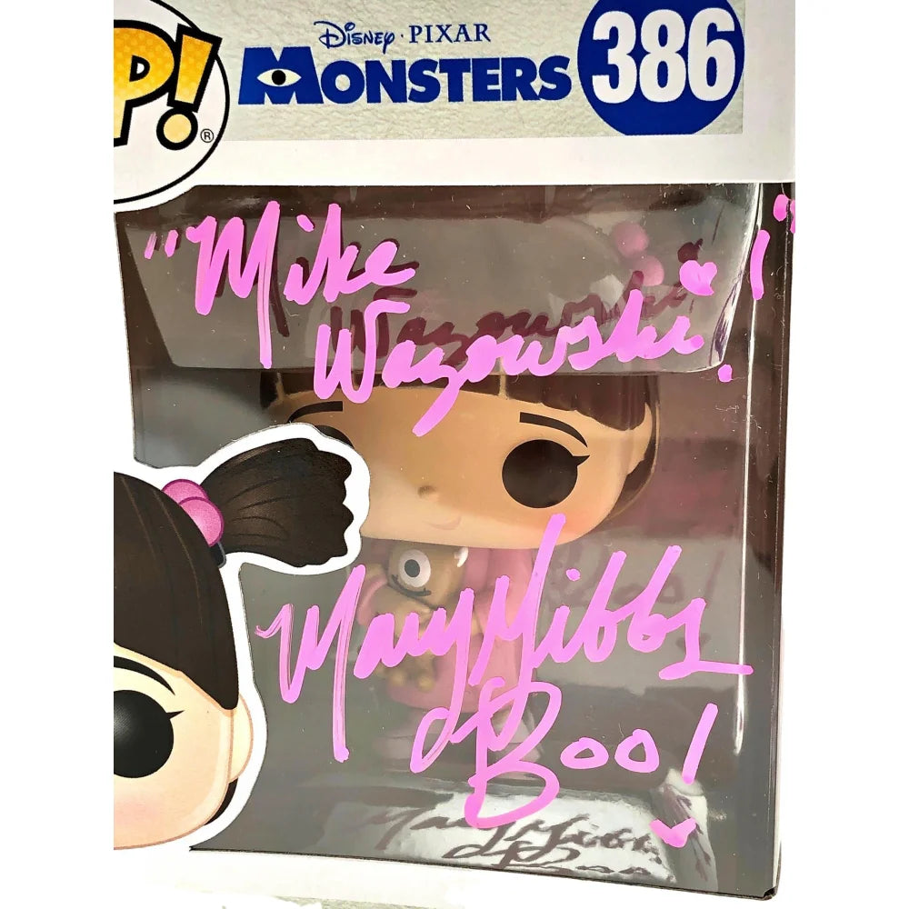 Mary Gibbs Signed Randall Sketch Boo Monsters Inc. Funko Pop Vinyl Figure with JSA COA - Mike Wazowski Purple Variant - Collectible for Disney Pixar Fans & Animation Memorabilia Enthusiasts