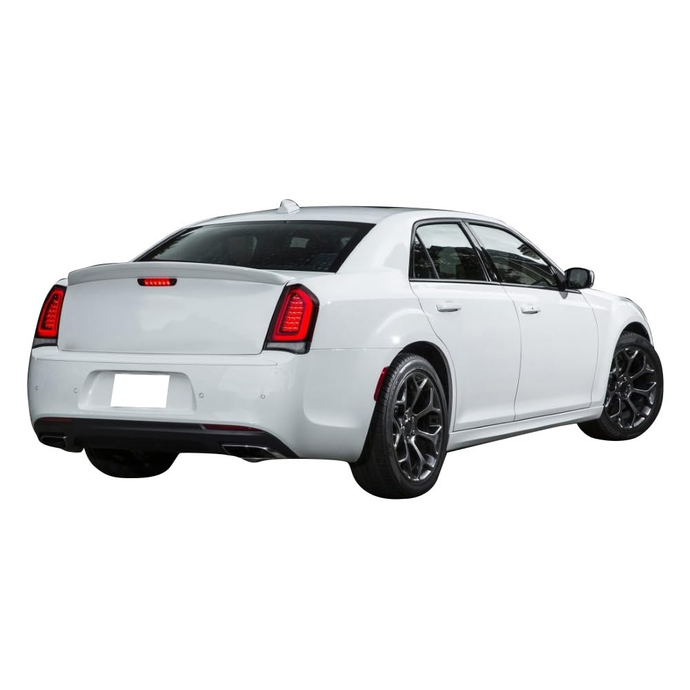 IKON MOTORSPORTS Pre-Painted ABS Trunk Spoiler for 2011-2023 Chrysler 300 - Jazz Blue Pearl Rear Lip Wing Body Kit | Enhances Aerodynamics & Sporty Style for Street Racing & Car Shows
