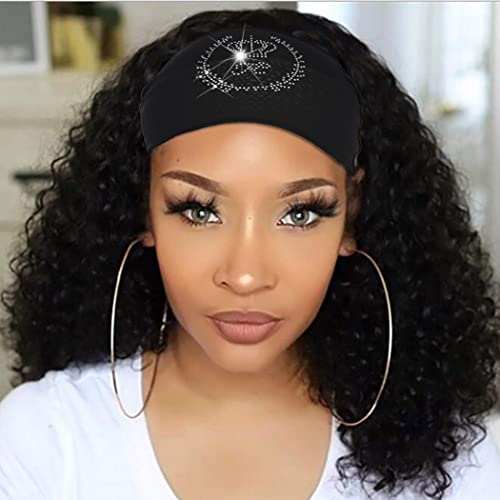Crystal Wide Headband with Rhinestones - Elegant Black Knotted Turban Head Wrap for Women & Girls | Perfect for Parties, Nightclubs, Weddings & Special Occasions