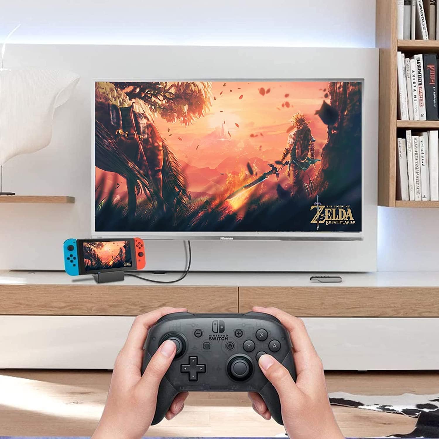 4K HDMI Switch Dock for Nintendo Switch - Portable TV Docking Station with USB 3.0 & USB-C Charging Ports | Official Dock Replacement | Perfect for Gaming at Home or Travel