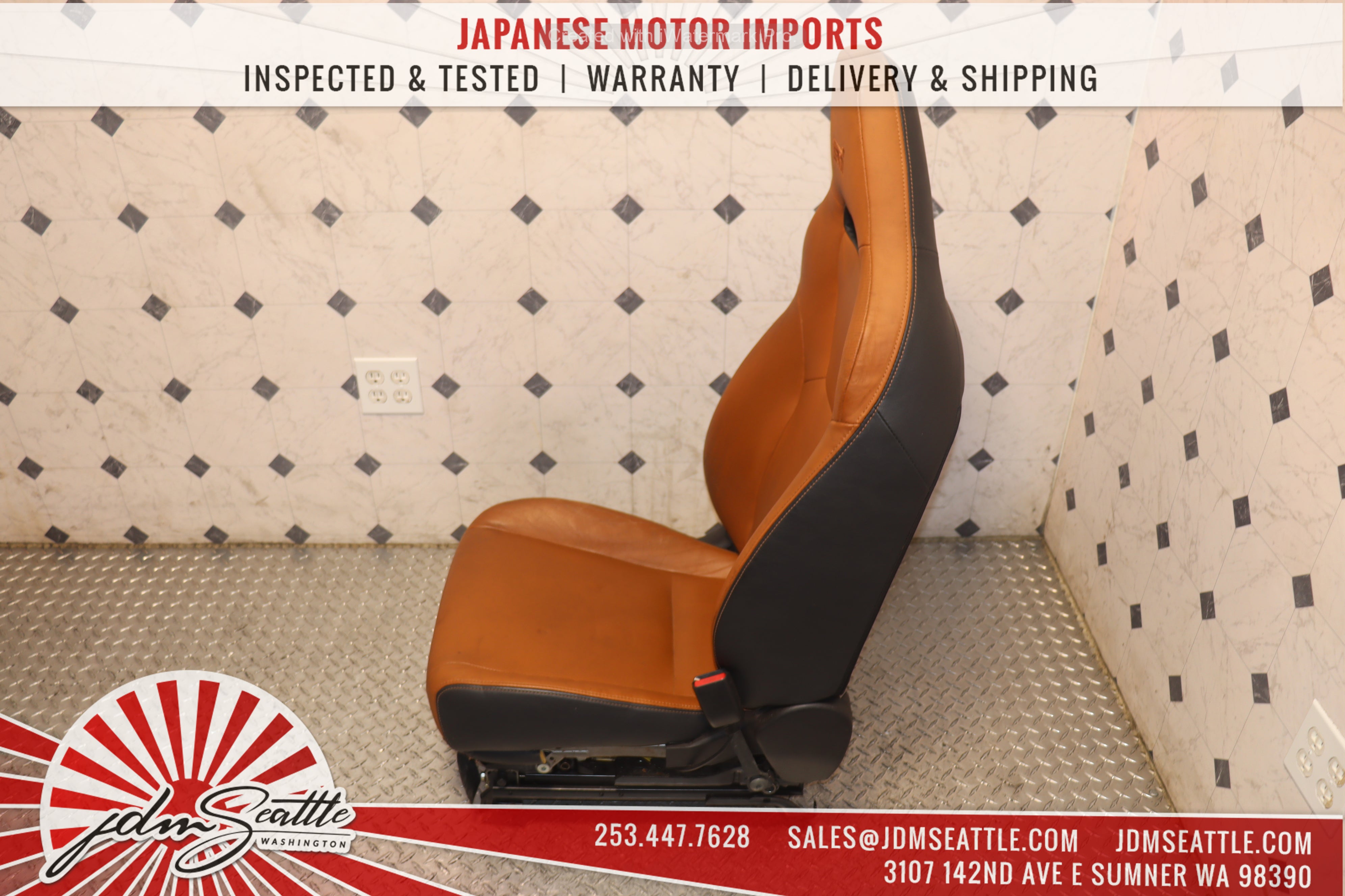 2008-2014 Subaru Impreza WRX STI Premium GRB GVF Complete Leather Power Seats Set with Steering Wheel - Front & Rear Seats for JDM Car Enthusiasts | Perfect for Upgrades & Restorations