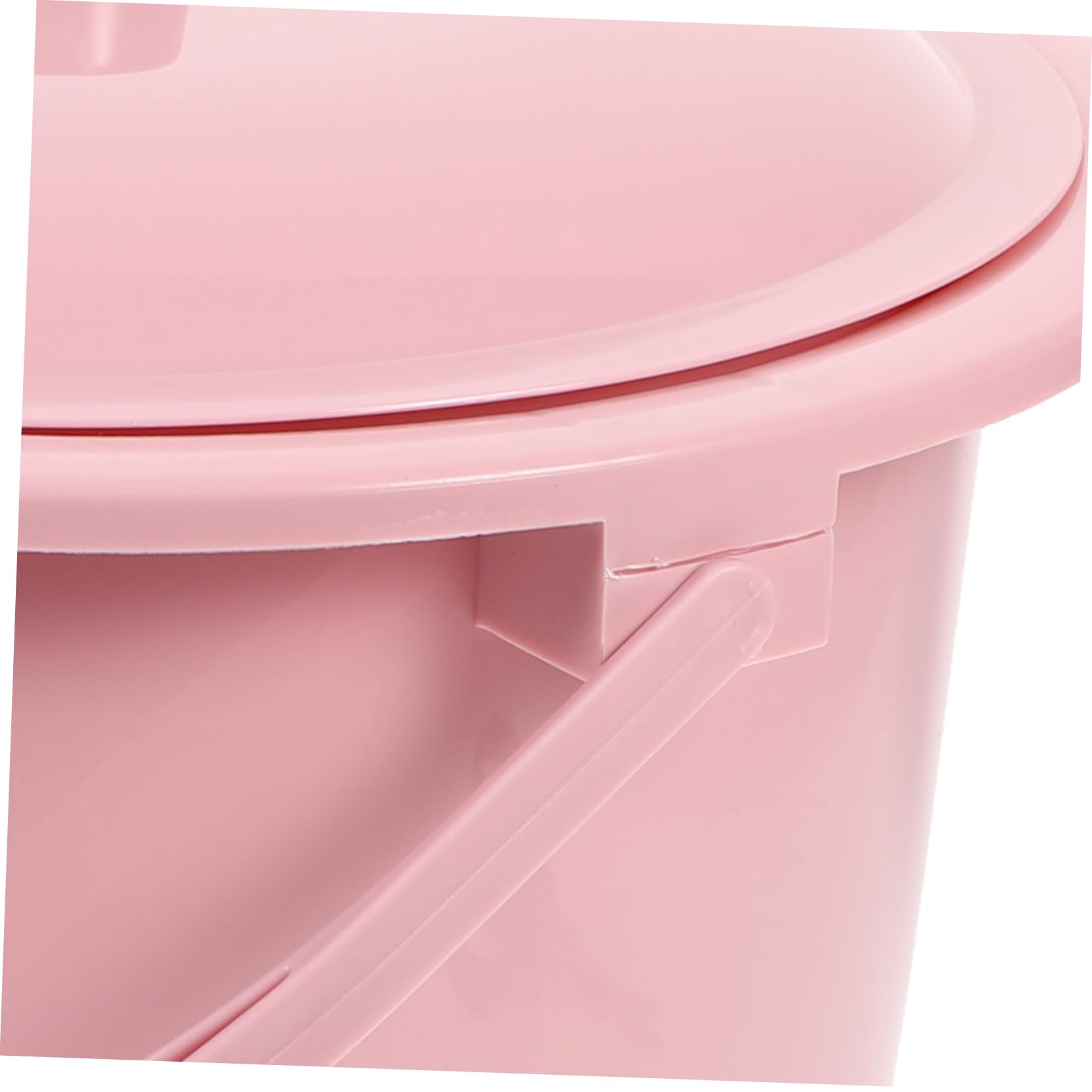 Portable Plastic Bedside Urinal with Lid & Handle - Pink Chamber Pot for Women & Men - Ideal for Travel, Camping, and Home Care Use