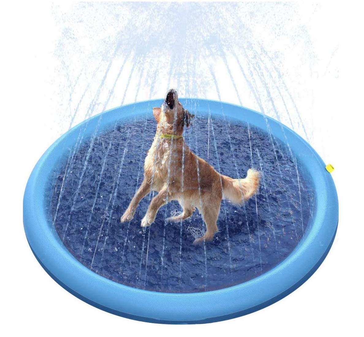 **Portable Foldable Splash Sprinkler Pad for Small, Medium & Large Dogs – 150cm/59inch Pet Pool for Kids & Pets, Outdoor/Indoor Water Play, Bathing & Cooling – Perfect for Backyard, Beach & Summer Fun**