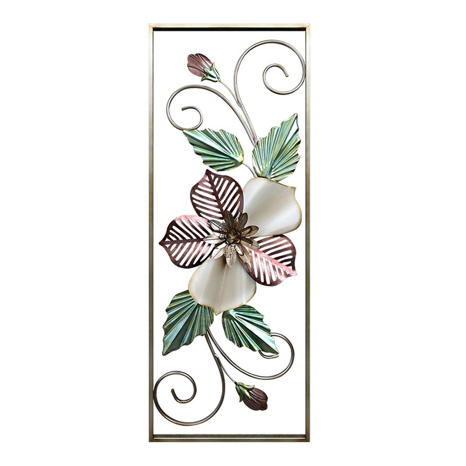 BNHXT Handmade Metal Wall Art Sculpture - Creative Leaves Design for Home & Office Decor - 35.4