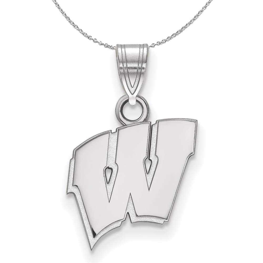 Sterling Silver Wisconsin 'W' Pendant Necklace - Perfect for Badgers Fans