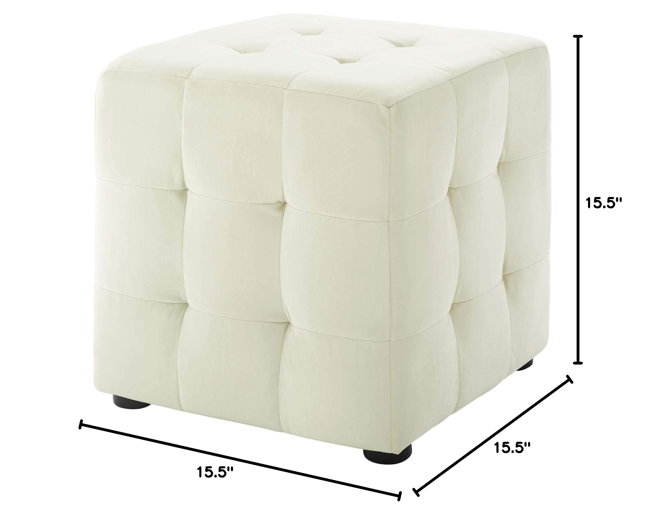 Modern Velvet Accent Chair with Ottoman - Contemporary Living Room Lounge Chair in Ivory White - Perfect for Home Decor, Reading Nook & Cozy Sitting Area