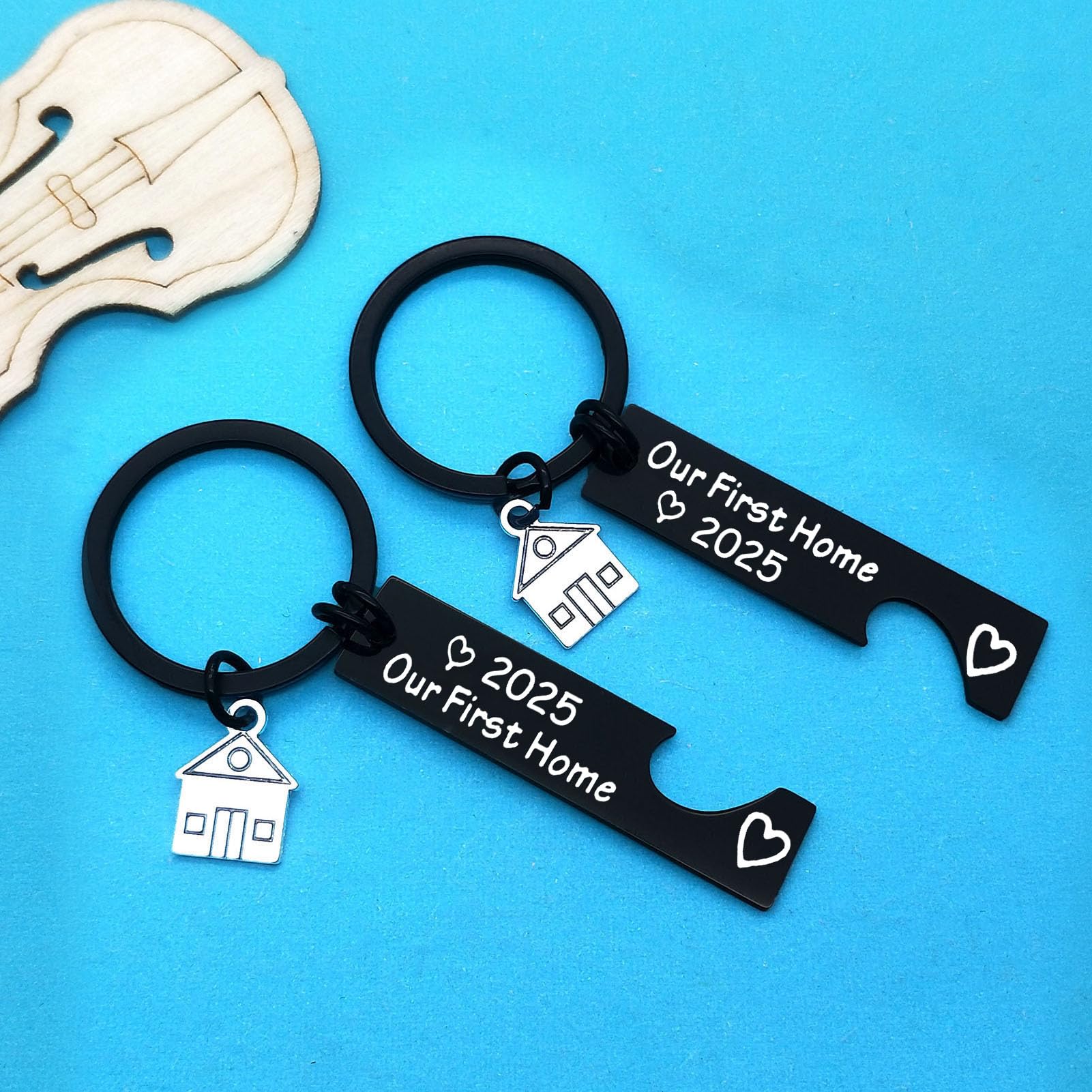 Our First Home 2025 Keychain - New House Keychain Gift for Couples, Friends & Family - First Homeowner Gift Idea - Perfect Housewarming Present for New Homeowners - Great for House Keys, Welcome Gifts & New Home Celebrations