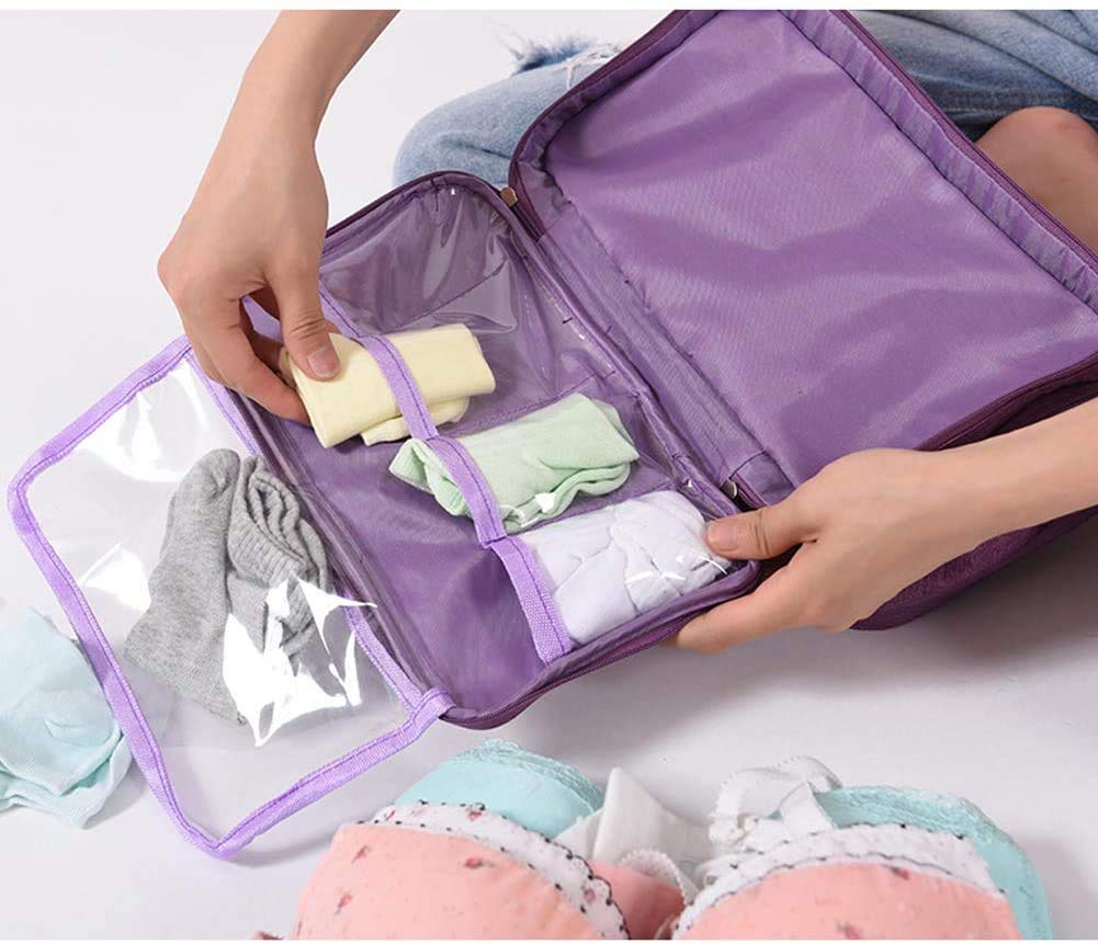 Waterproof Portable Underwear & Bra Storage Bag - Multi-Layer Travel Organizer Packing Cube for Women | Perfect for Gym, Business Trips & Vacation Luggage Organization