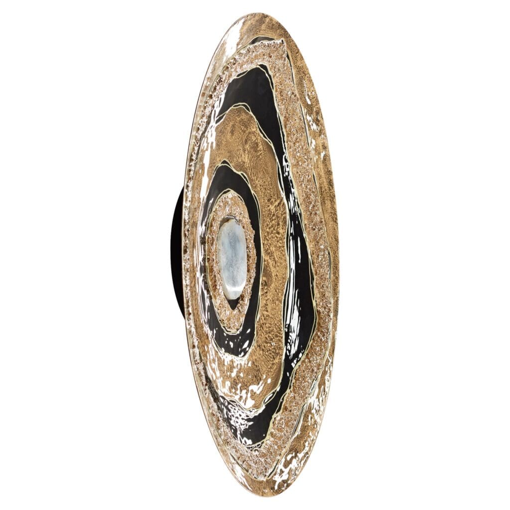 Cyan Design 11325 Skipping Rocks Wall Decor - Gold and Black Large Metal Art for Living Room, Bedroom, or Office - Modern Home Decor for Stylish Interiors