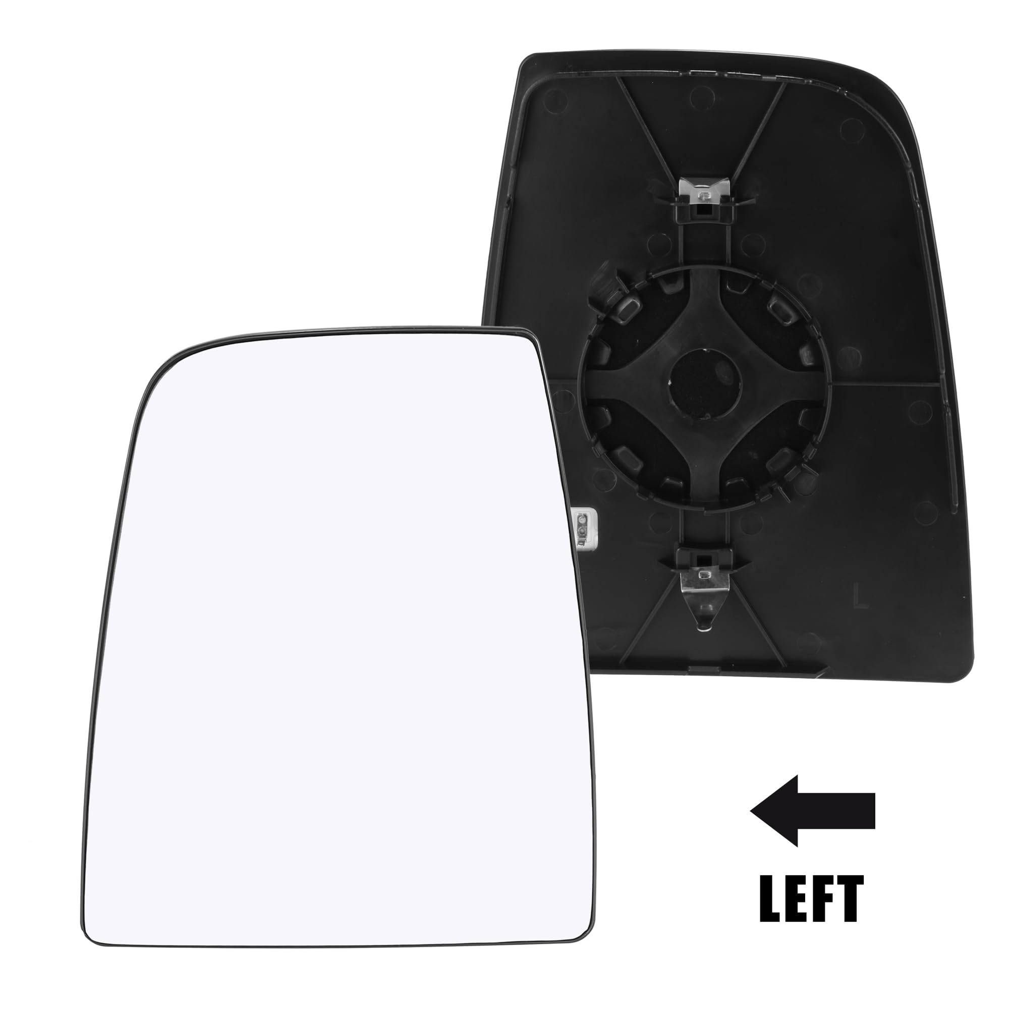 X AUTOHAUX Heated Left Side Rearview Mirror Glass with Backing Plate Replacement for Ford Transit 2015-2020 - Perfect for Winter Driving & Enhanced Safety