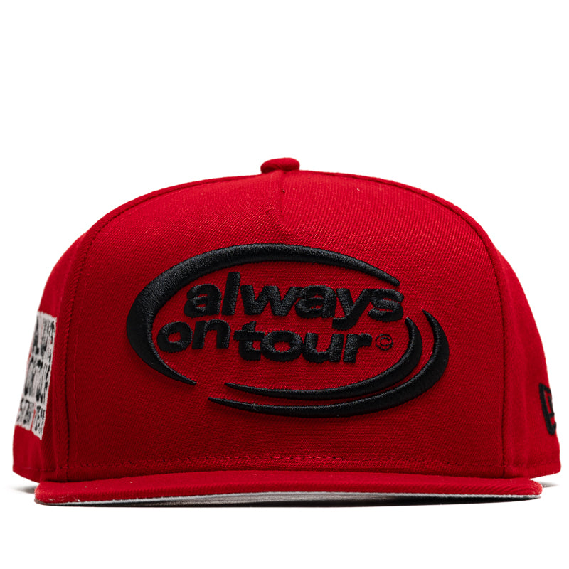 New Era 9FIFTY A-Frame Snapback Cap - Always On Tour Collection - Red Baseball Hat for Men & Women - Perfect for Sports, Streetwear & Casual Outfits