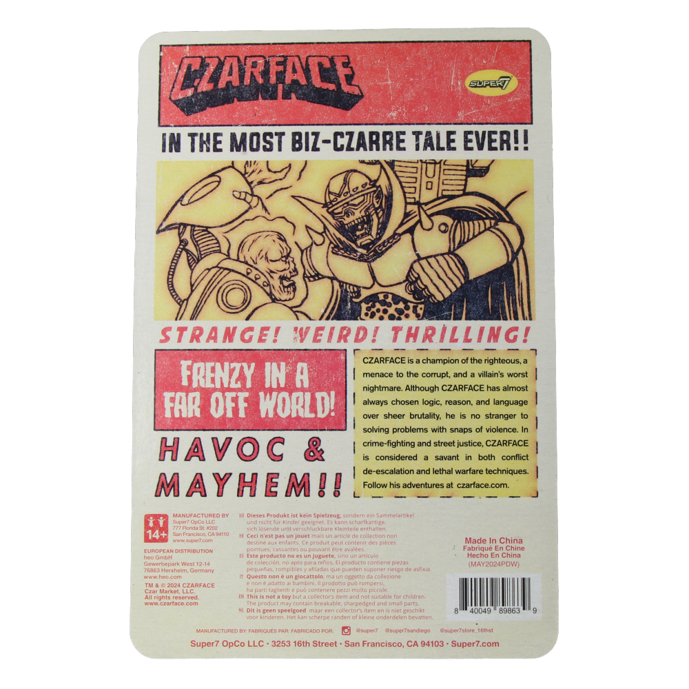Czarface Orange and Black ReAction Figure - Wave 11 Collectible Toy for Superhero Fans | Perfect for Display, Gifts, and Action Figure Collections