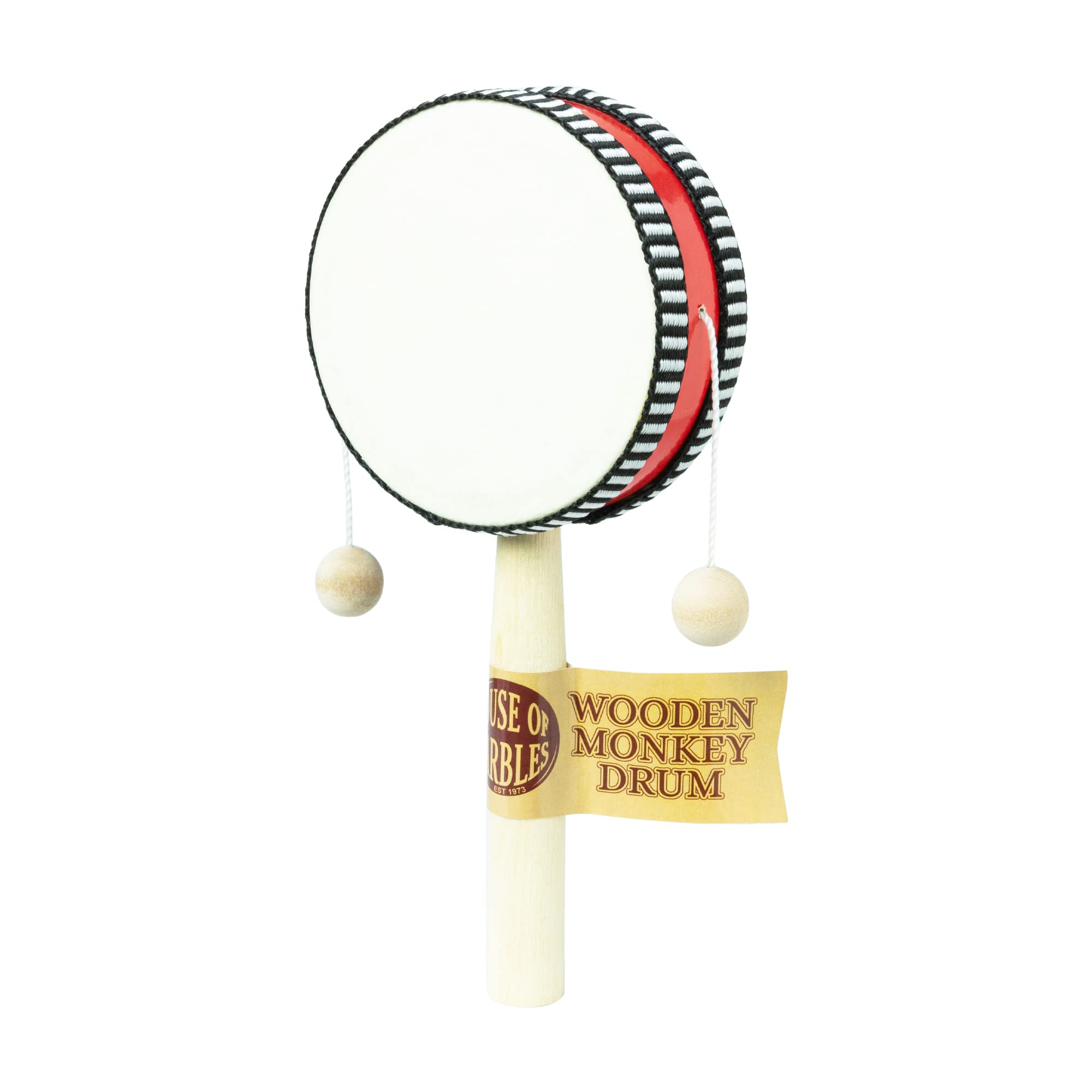 House of Marbles Monkey Drum - Wooden Musical Toy for Kids, Handmade Percussion Instrument - Perfect for Early Learning, Sensory Play & Music Exploration