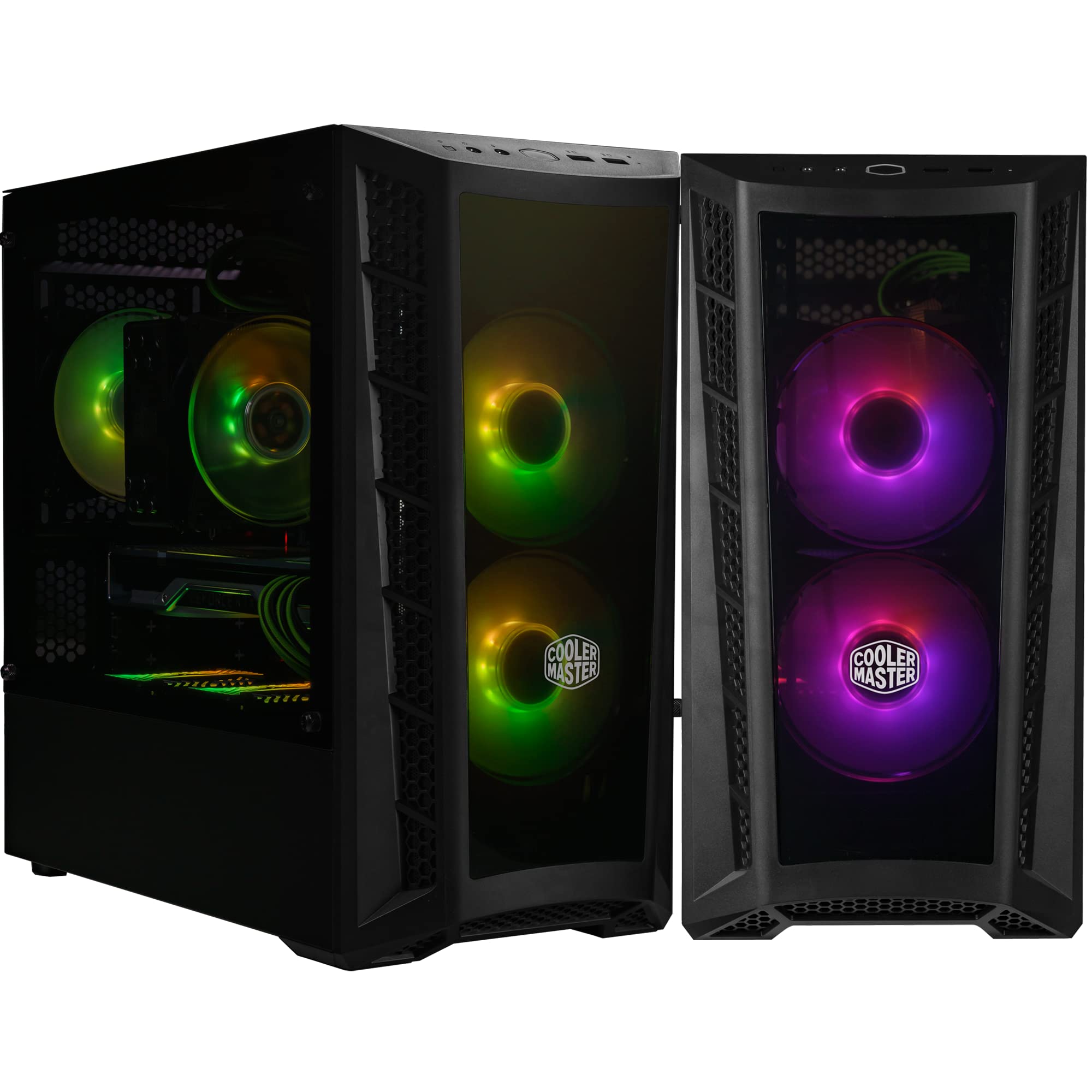 Cooler Master MasterBox MB320L ARGB Micro-ATX PC Case with Dual ARGB Fans, DarkMirror Front Panel, Mesh Intake Vents & Tempered Glass Side Panel - Ideal for Gaming Rigs and Custom PC Builds