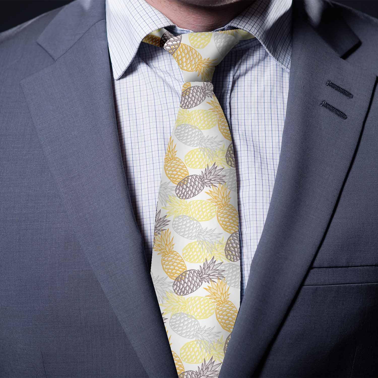Premium Diamond Grid Men's Silk Tie - Classic Chess Pattern & Zigzag Chevron Design - Formal Necktie for Wedding, Business, Holiday Parties - Black & White Striped - Perfect for Office, Prom & Special Occasions