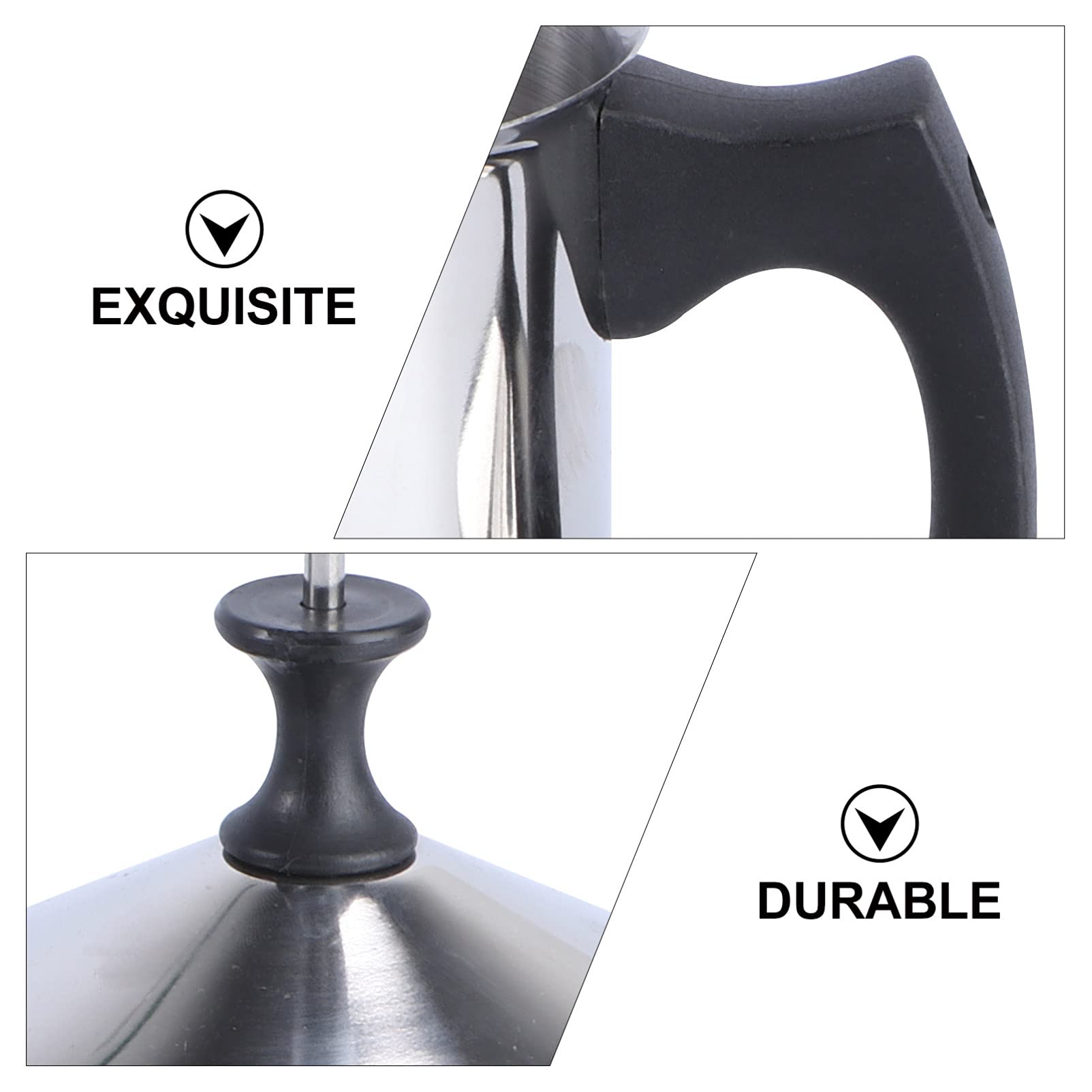 Hemoton Manual Milk Frother - Stainless Steel Hand Pump Whisk for Cappuccino, Hot Chocolate & Latte Foam - Portable Milk Foam Maker for Coffee, Tea & Baking - Perfect for Home, Office & Coffee Shops