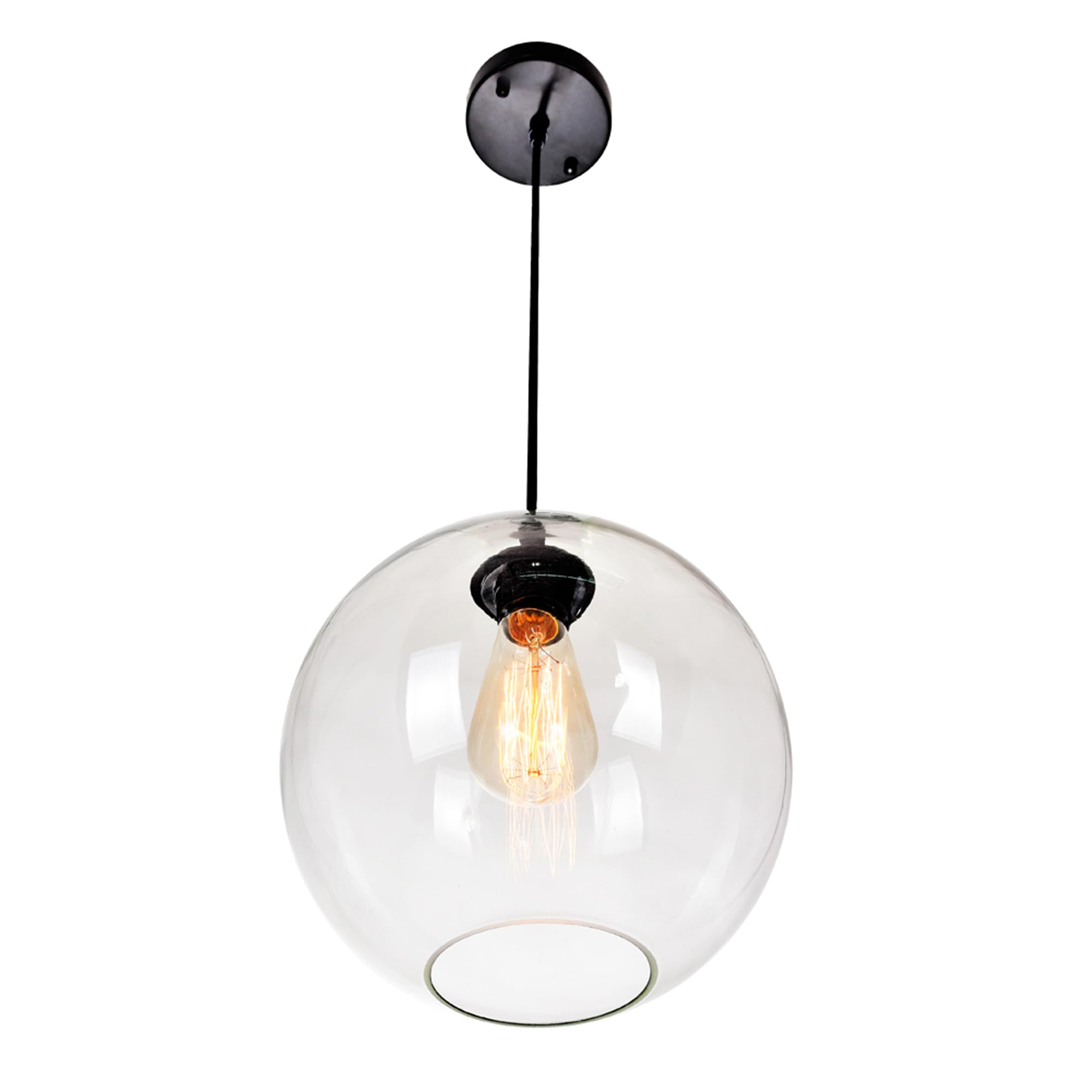 CWI Lighting Glass 1-Light Mini Pendant Light Fixture - Modern Ceiling Hanging Lamp for Kitchen Island, Dining Room & Bedroom Lighting