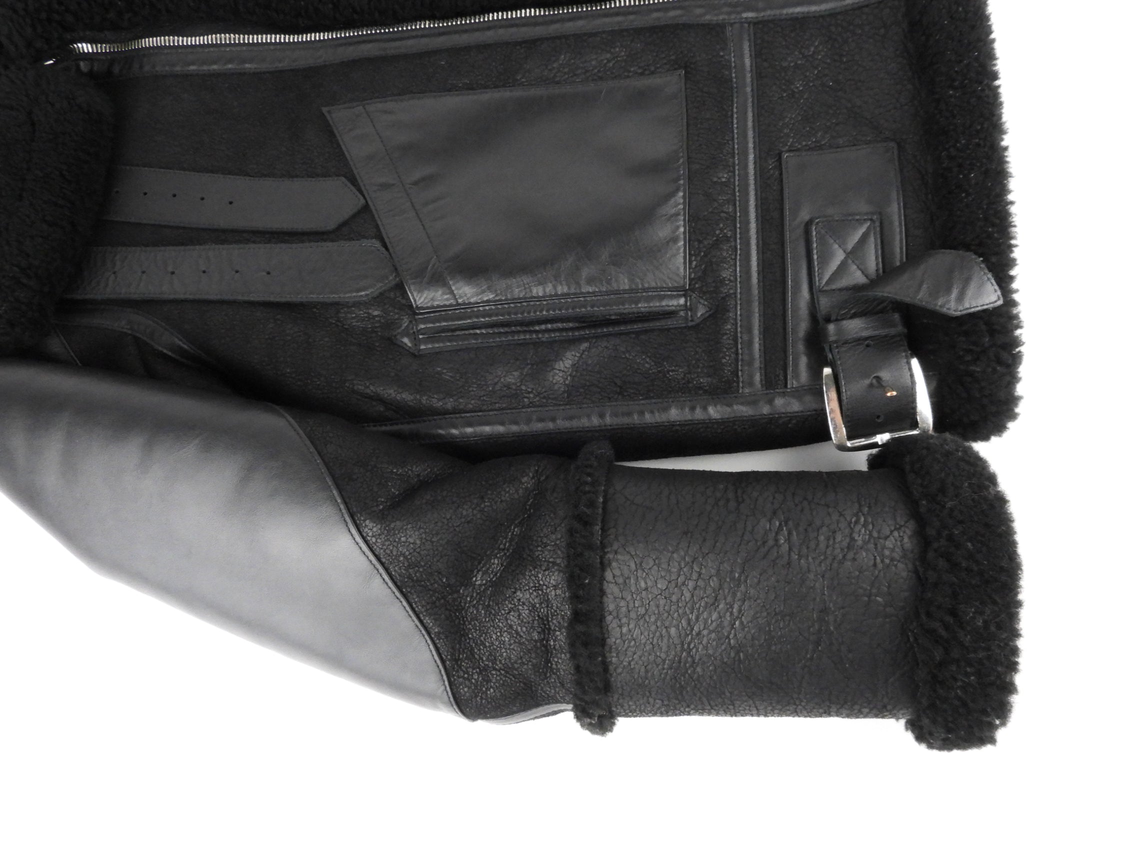 Balenciaga Black Leather Logo Shearling Jacket - Women's Winter Coat for Fashion & Streetwear | Size 38 | Perfect for Cold Weather & Stylish Outfits