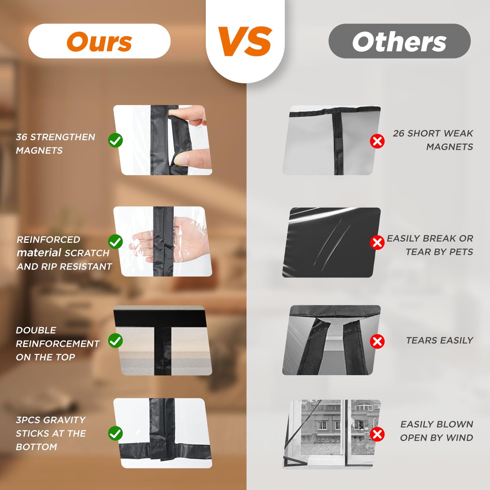 Adjustable Transparent Insulated Door Curtain - DIY Size 29
