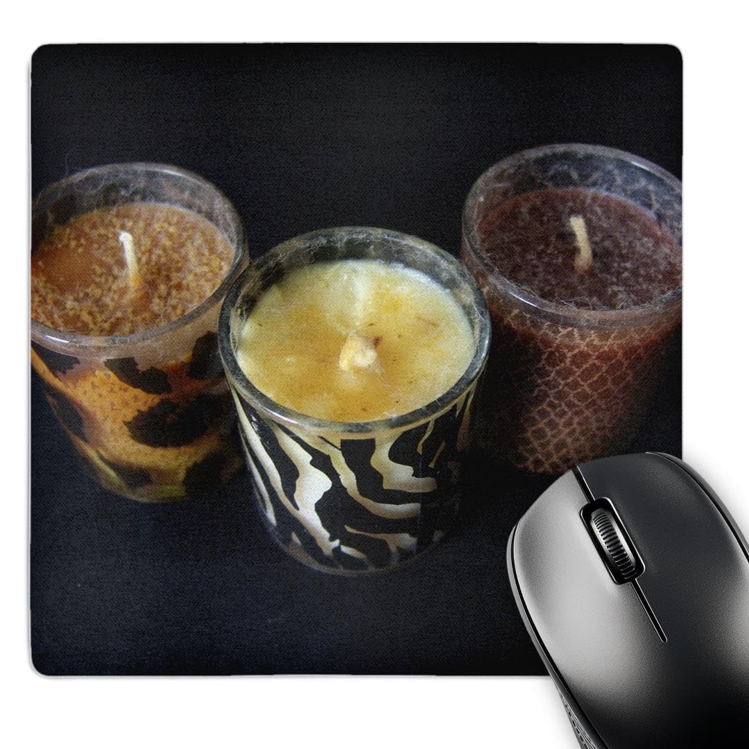 3D Rose 8x8 Inch Mouse Pad with Non-Slip Base - Candles in The Wind Design (mp_11421_1) - Perfect for Office, Gaming & Home Computer Workstations