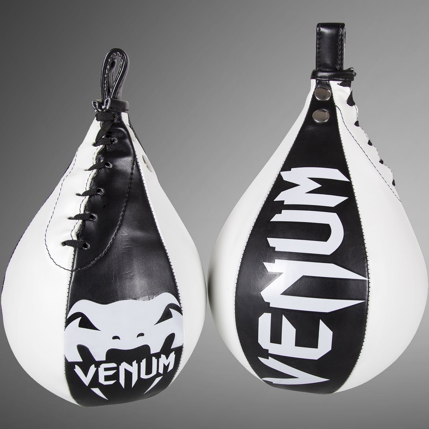 Venum Speed Bag - Premium Skintex Leather Boxing Training Equipment for Home Gym - Black/Ice - Perfect for Boxing, MMA, and Fitness Workouts