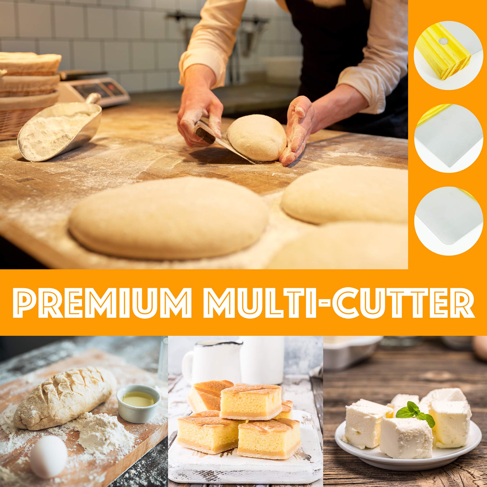6-Piece Bread Proofing Basket Set with Banneton, Dough Scraper & Sourdough Starter Kit - Includes Professional Baking Ebook with 10 Recipes - Perfect for Beginners & Artisan Bread Making at Home