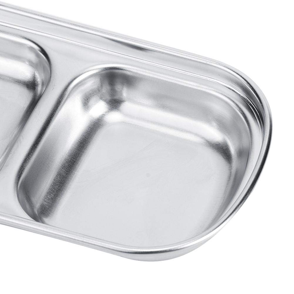 Ymiko 3-Grid Stainless Steel Dipping Bowls - Deep Condiment Serving Dishes for Sauce, Vinegar, Ketchup & BBQ | Perfect for Parties, Sushi, Dumplings & Hot Pot Dining