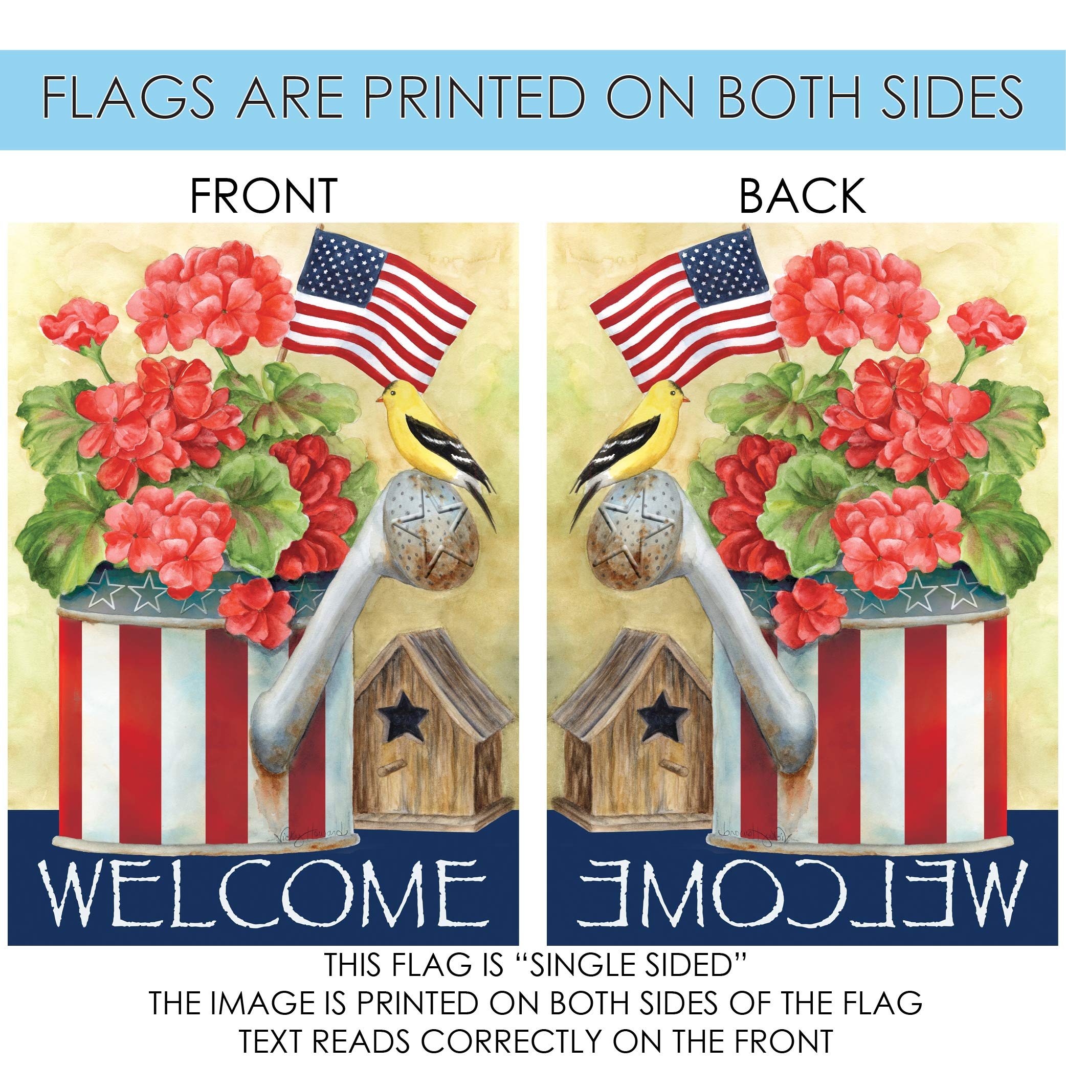 Toland Home Garden Patriotic Watering Can Flag - 28x40 Inch Double Sided Outdoor Garden Flag with American Flag Design for Yard, House, Flower Bed Decoration | Perfect for 4th of July, Memorial Day & Patriotic Home Decor