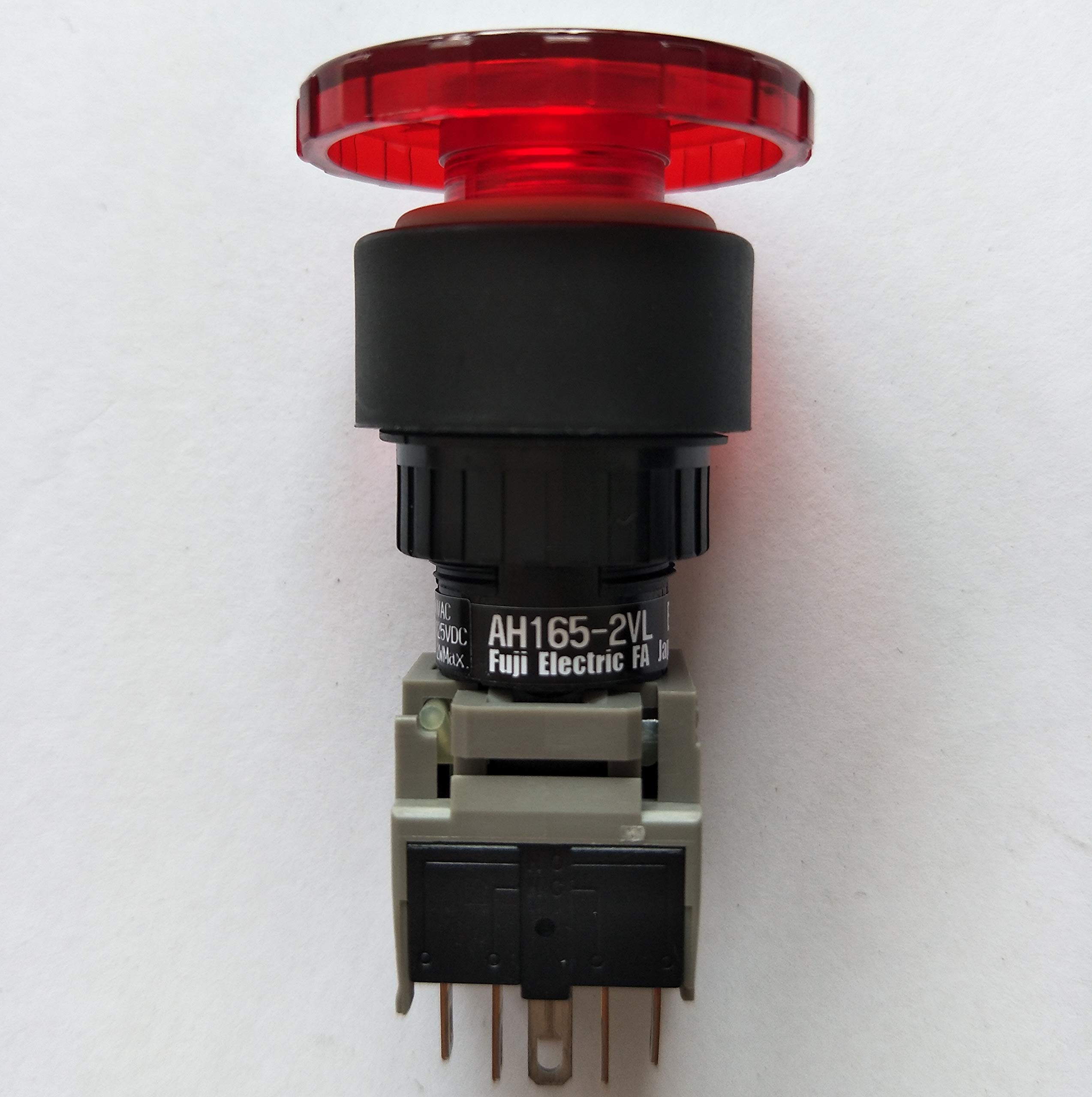 AH165-2VL Push Button Switch - 1 Contact Momentary Switch for Industrial Control Panels | Use in Machinery, Automation & Electrical Equipment