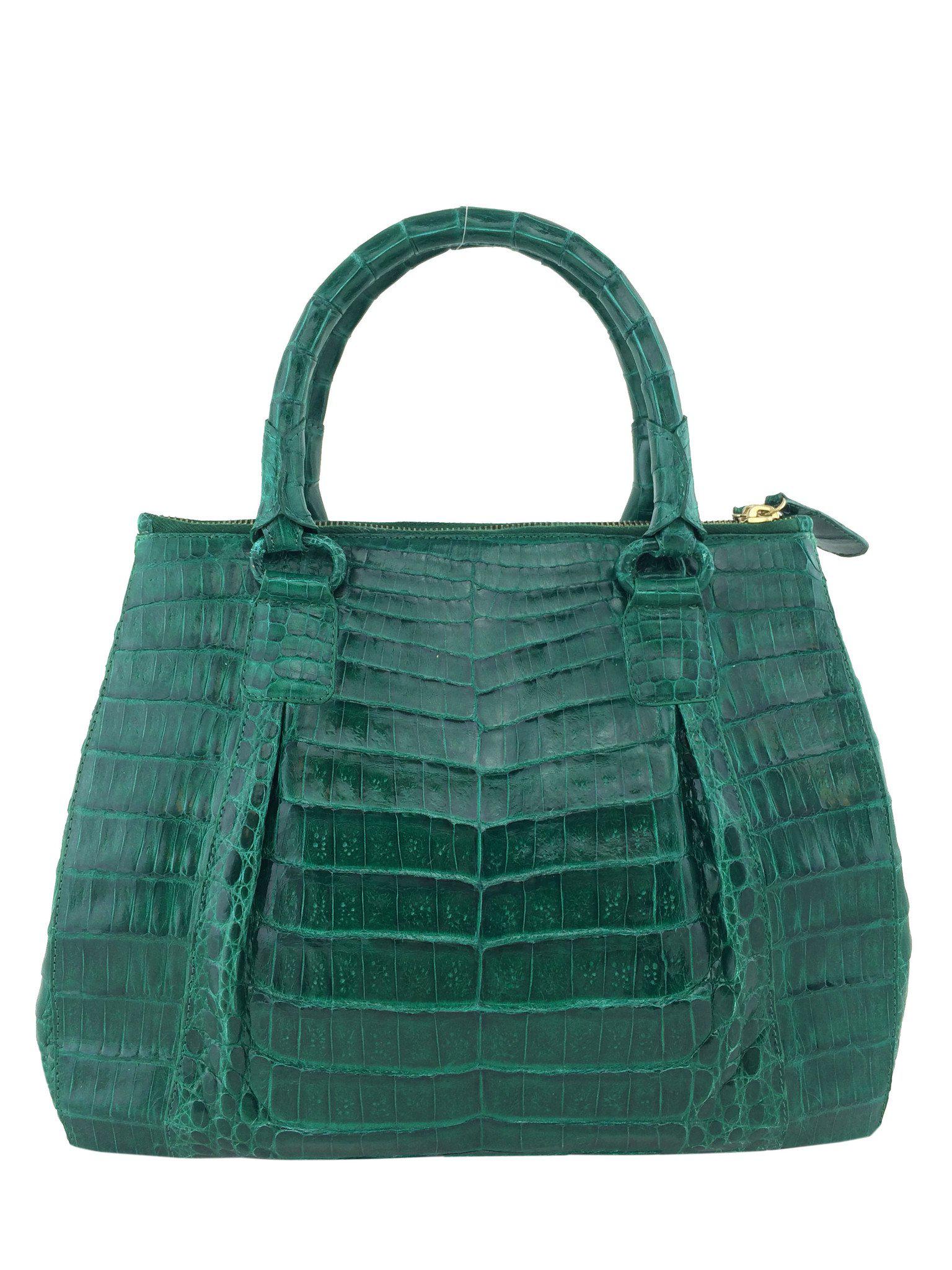 Nancy Gonzalez Genuine Crocodile Leather Double Zip Tote Bag - Luxury Handbag for Women, Perfect for Work, Travel & Everyday Use