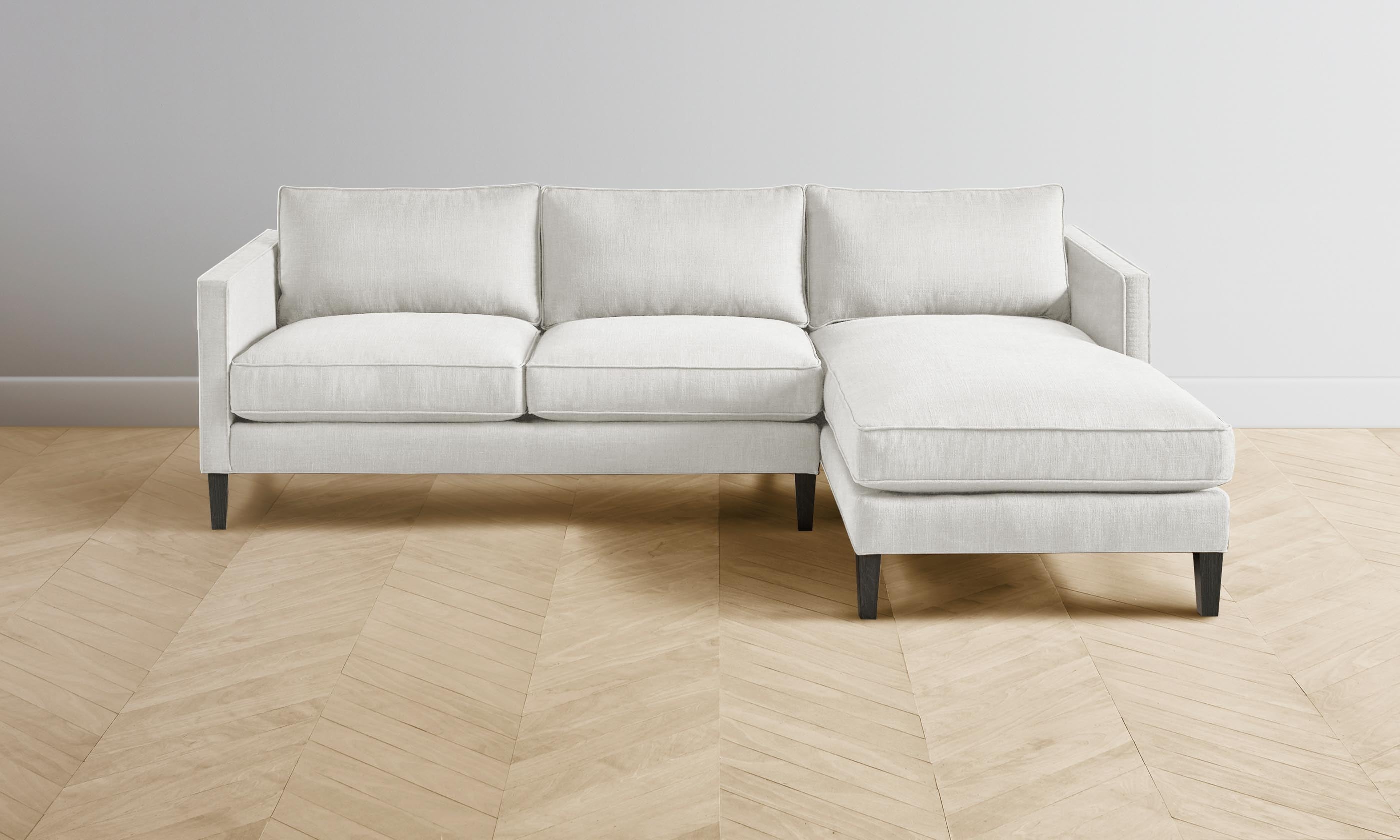 The Crosby Sectional Sofa - Heritage Belgian Linen in Egret | Modern Living Room Furniture for Comfortable Home & Office Seating