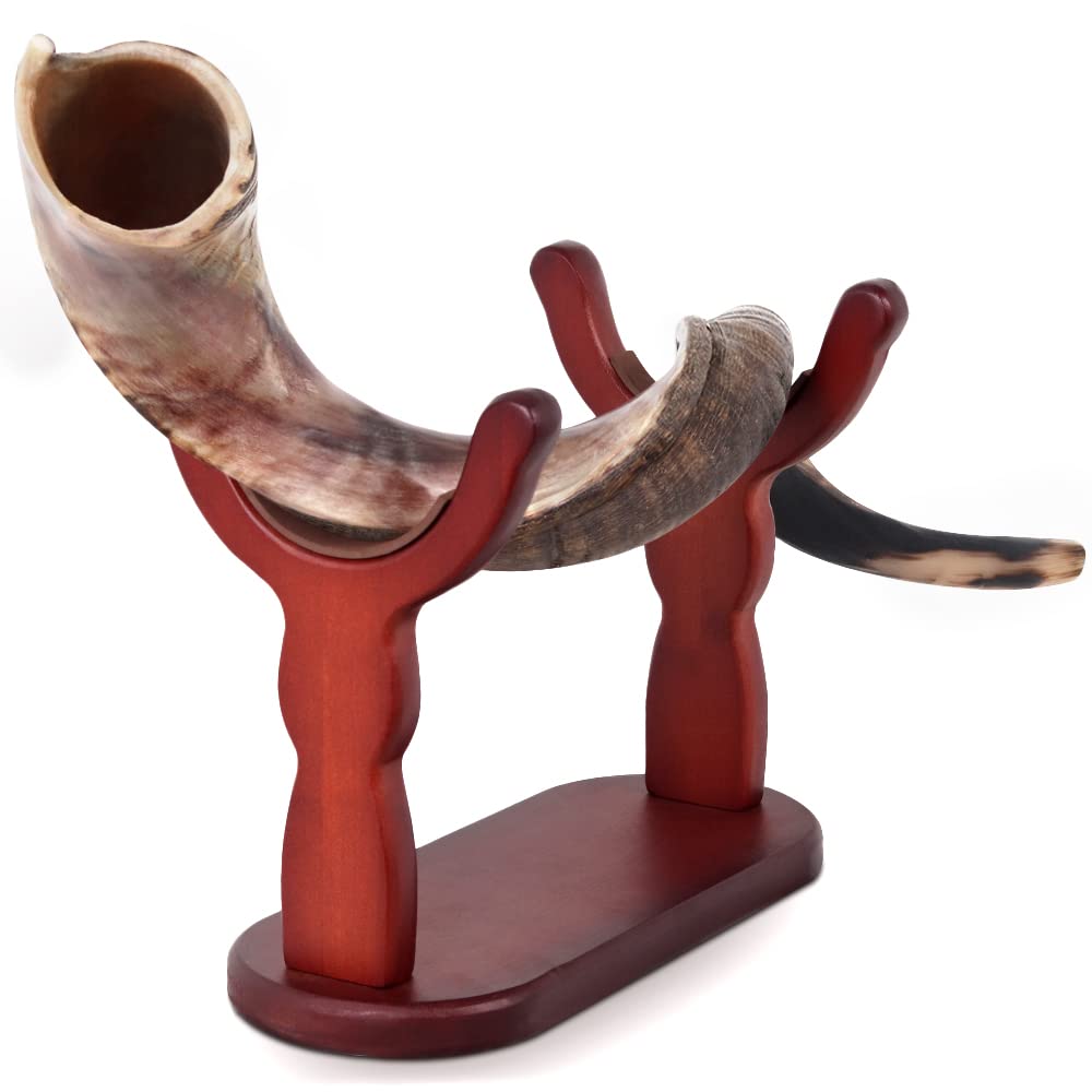 Authentic 28-32 Inch Kudu Horn Shofar from Israel with Decorative Stand - Handcrafted by HalelluYAH - Perfect for Jewish Holidays, Religious Ceremonies & Spiritual Gatherings