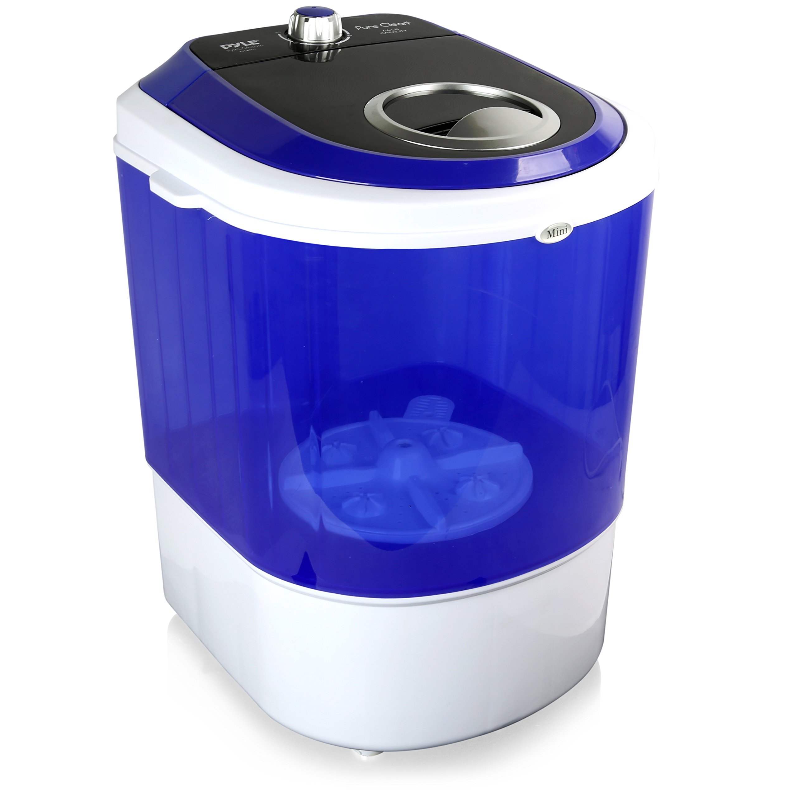 PURE CLEAN PUCWM11.7 Compact Portable Washing Machine - Mini Home Laundry Washer for Clothes, Spin Dryer, Blue - Perfect for Apartments, RVs, Camping & Small Spaces