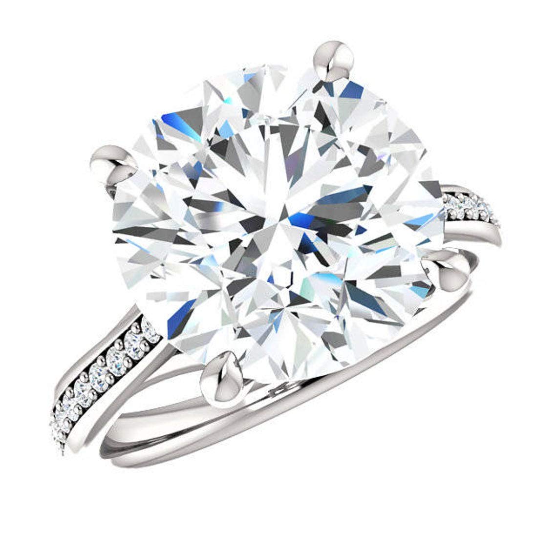 5.00CT Round Cut Filigree Antique Engagement Ring, VVS1 Clarity Colorless Moissanite in 925 Sterling Silver - Perfect Promise Ring & Wedding Gift for Her, Anniversary, Proposal or Special Occasion