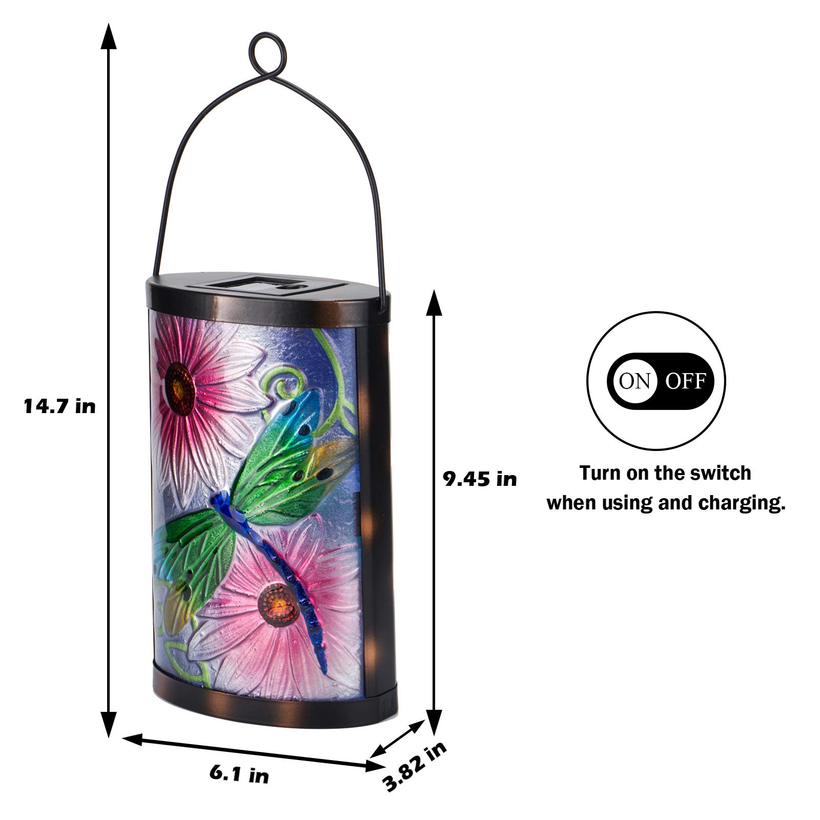 Solar Powered Dragonfly Lights - Waterproof Outdoor Hanging Lanterns for Garden, Yard, Tree & Desk Decor | Solar LED Lighting for Patio, Pathway & Landscape Decoration