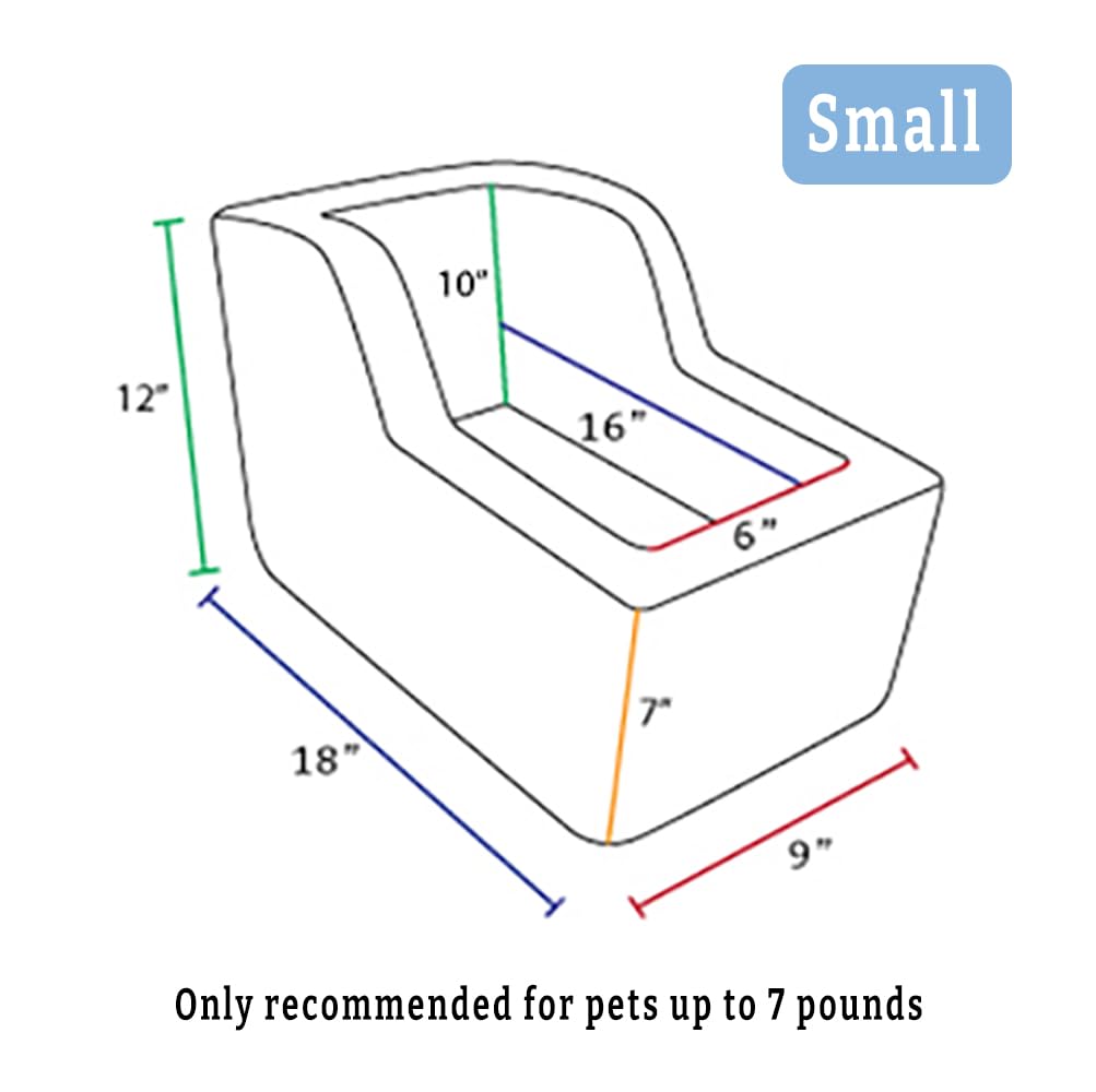 Snoozer Small High Back Console Dog Car Seat - Travel Pet Bed Carrier for Dogs up to 7lbs - Safe Dog Car Seat Belt Harness Strap - Removable Machine Washable Merlin Camel Cover - Perfect for Road Trips & Vet Visits
