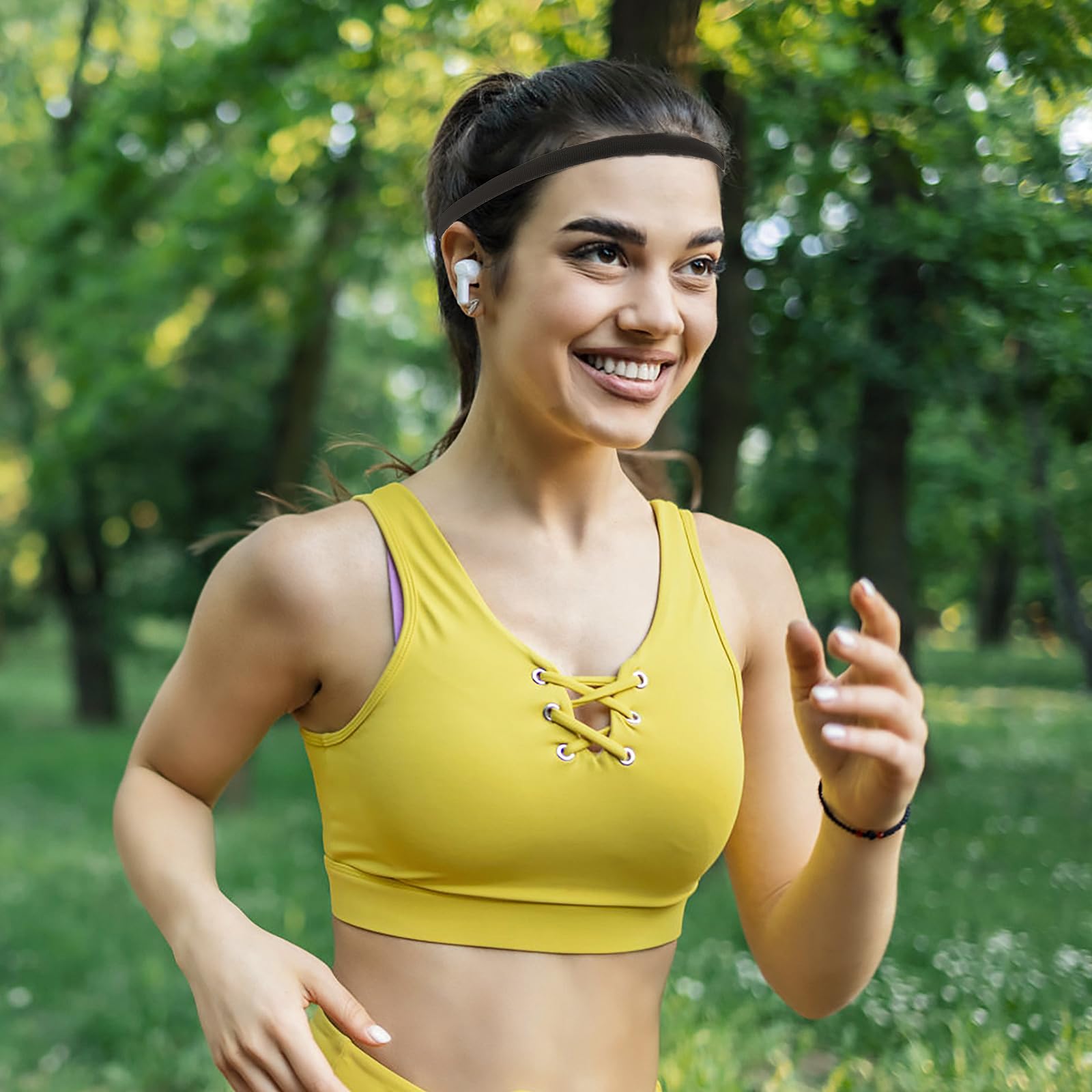 4 Pack Non-Slip Sports Headbands for Women & Men - Elastic Running Headbands, Sweat Absorbent Yoga Hairbands for Football, Workout, Gym & Outdoor Exercise - Perfect for Jogging, Tennis & Fitness Activities