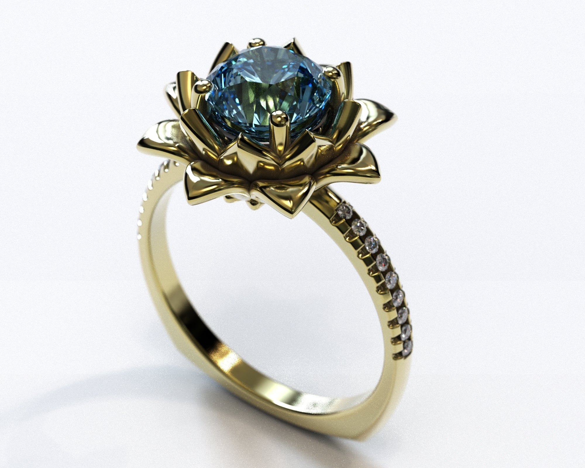 Exquisite Floral Blue Topaz Engagement Ring with Leaf Accents - Perfect for Proposals, Anniversaries & Romantic Occasions