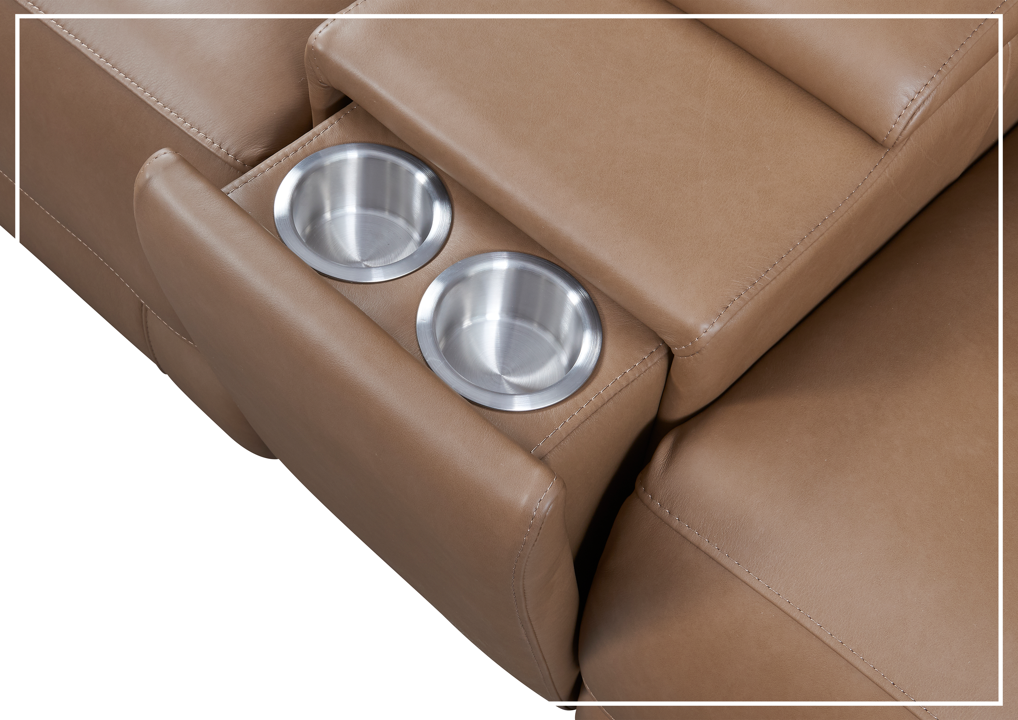 Gio Italia Bruna 2-Seater Genuine Leather Power Reclining Sofa with Console - Modern Living Room Furniture for Home Theater & Relaxation