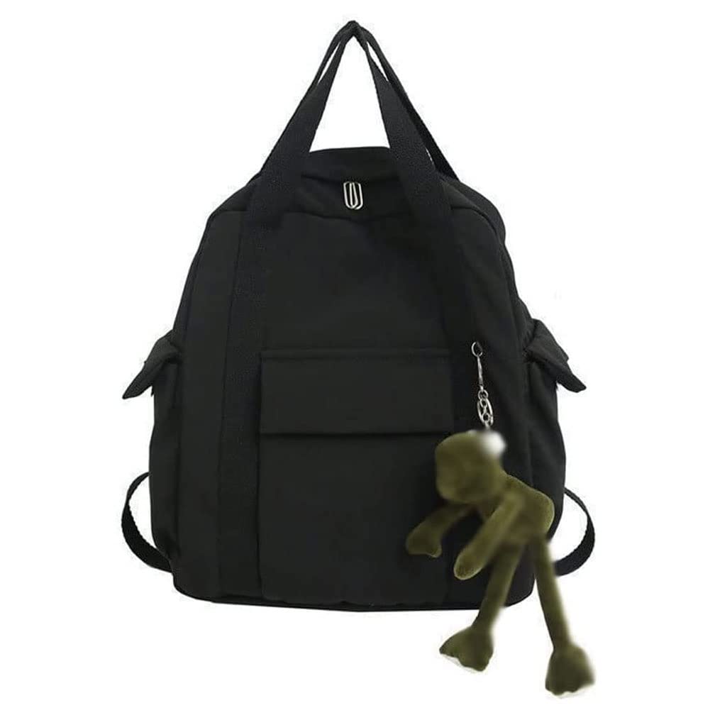 Vintage Backpack for Women & Men - Travel Bag, Casual Daypack, Zippered Rucksack - Durable Cloth Material - Perfect for Tourism, School, Business (Black, 33 x 14 x 38cm) - Great for Hiking, Commuting & College Campus Use