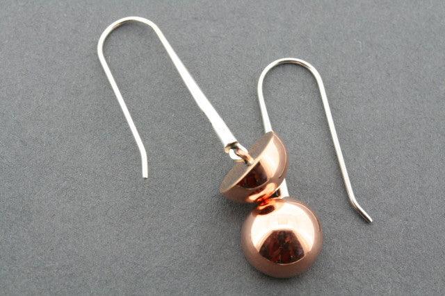 Copper Mushroom Drop Earrings for Women - Handmade Boho Dangle Earrings - Perfect for Casual Wear, Parties & Gifts