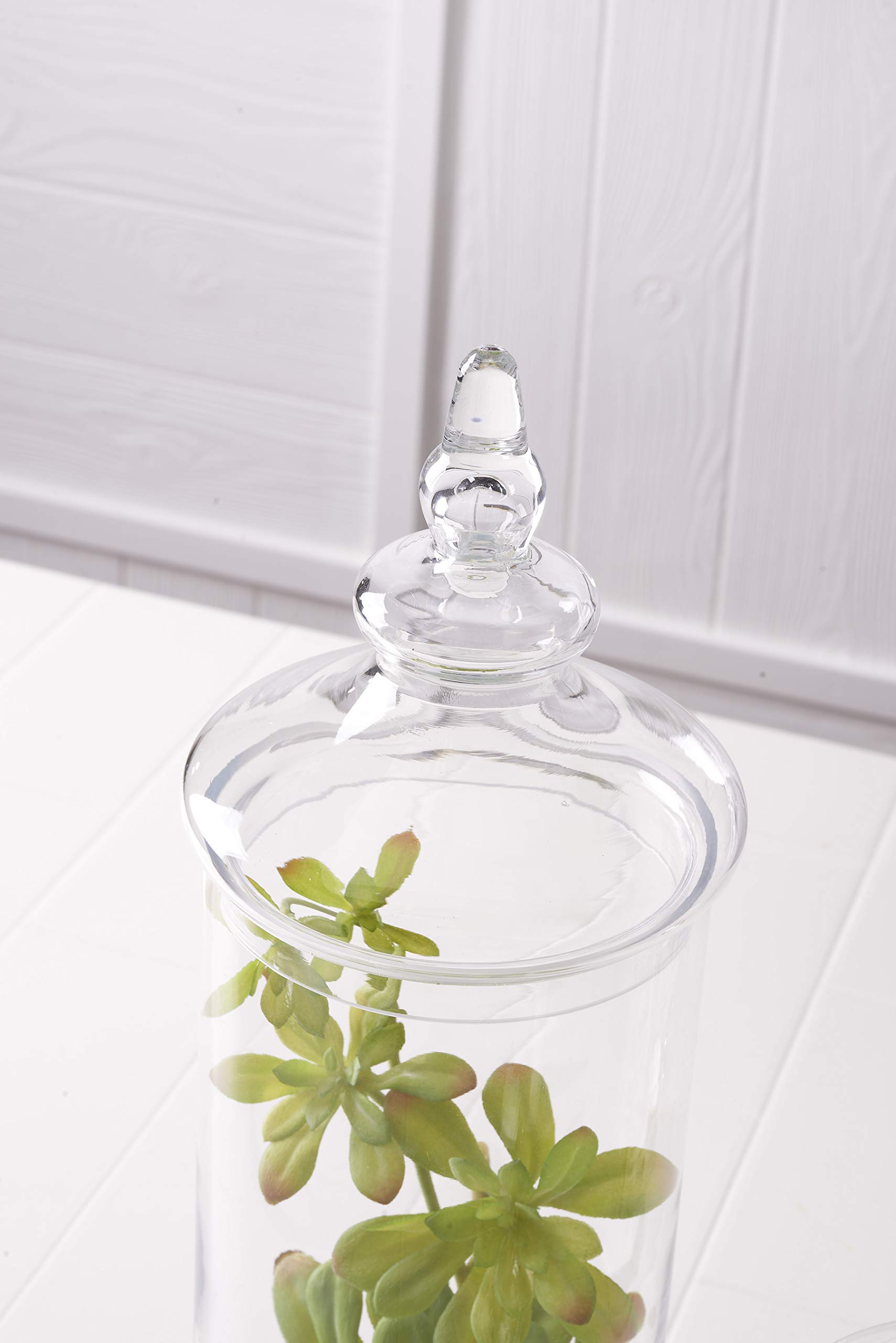 K&K Interiors 5-Piece Glass Storage Jars with Airtight Lids - Clear Kitchen Canisters for Flour, Sugar, Coffee & Pantry Organization - Perfect for Home, Office & Gift Giving