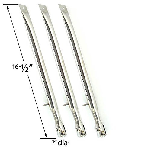 Broilmate 726454 726464 736454 736464 BBQ Gas Grill Repair Kit - 3 Stainless Steel Burners, Heat Plates & Cast Iron Cooking Grates - Perfect for Outdoor Grilling & Backyard BBQs