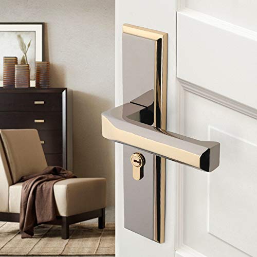 Zxb-Shop Black Space Aluminum Lever Door Handle - Split Silent Design for Indoor, Bedroom & Bathroom Doors | Durable Door Lock Hardware (Color: D) | Perfect for Home, Office & Apartment Security
