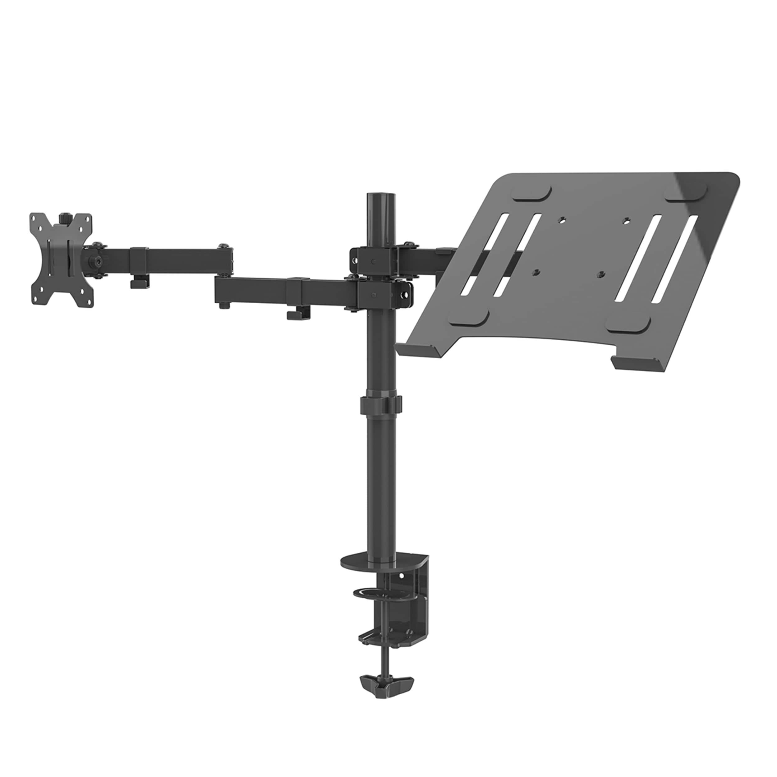 Ergonomic Adjustable Clamp-On Standing Desk Converter - Dual Monitor & Laptop Stand for 13